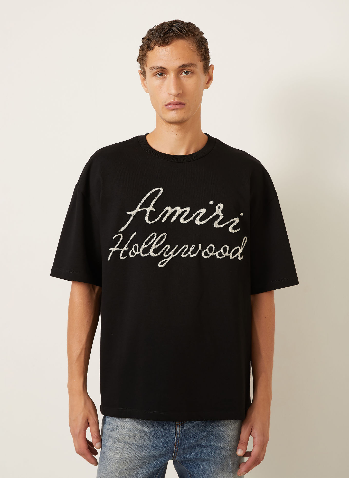 AMIRI T-Shirt HOLLYWOOD: SCHWARZ / CREME