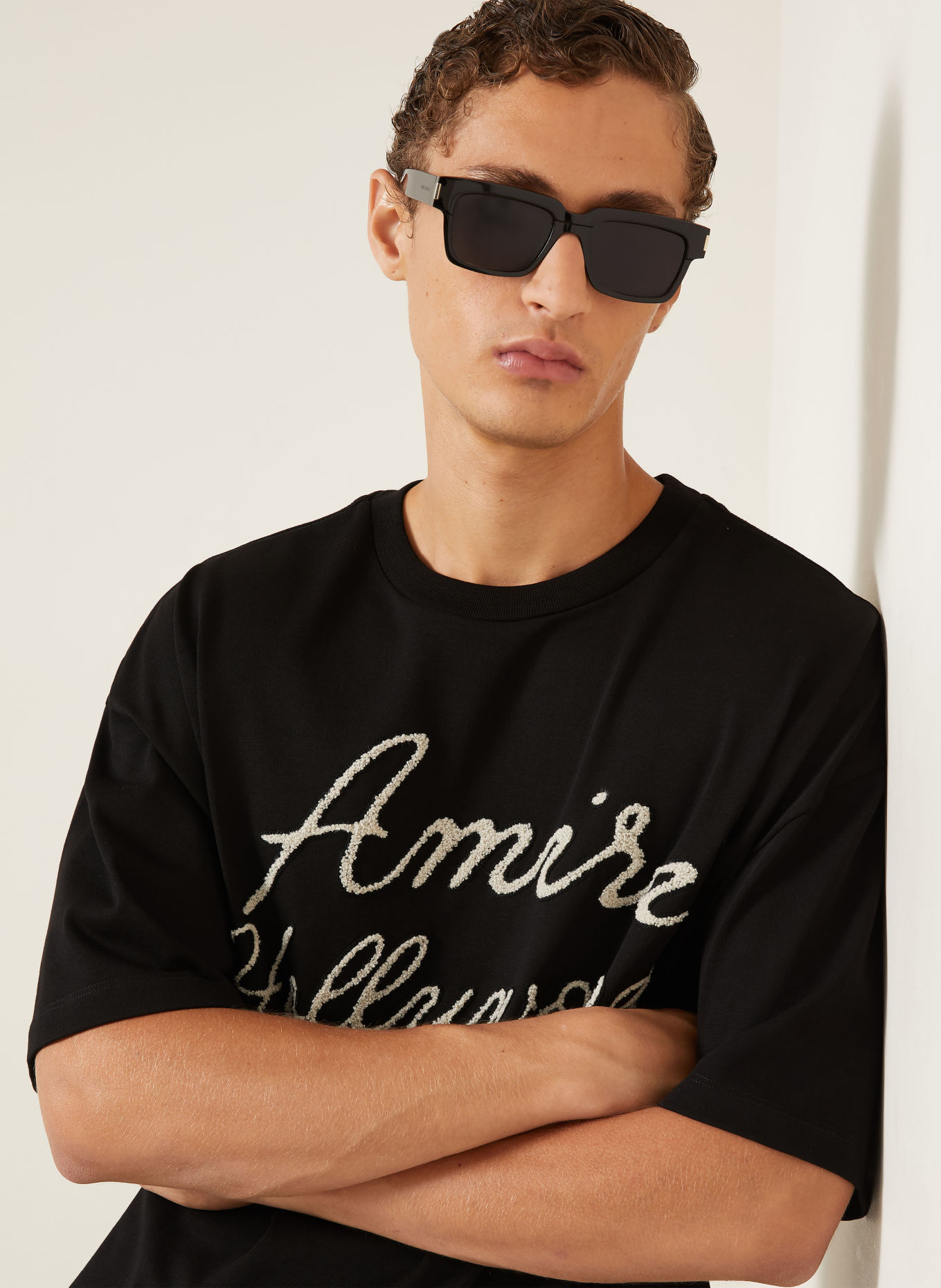 AMIRI T-Shirt HOLLYWOOD: SCHWARZ / CREME