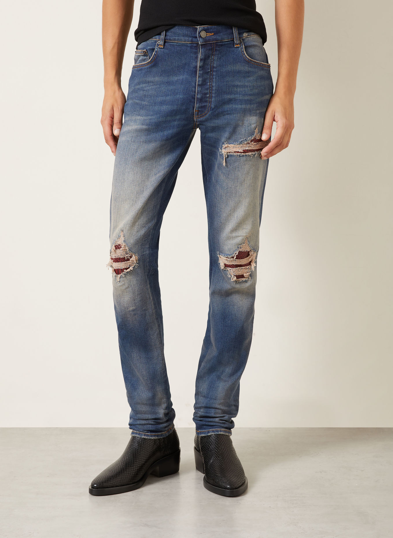 AMIRI Distressed jeans MX1 Skinny Fit: 004P Rich Indigo
