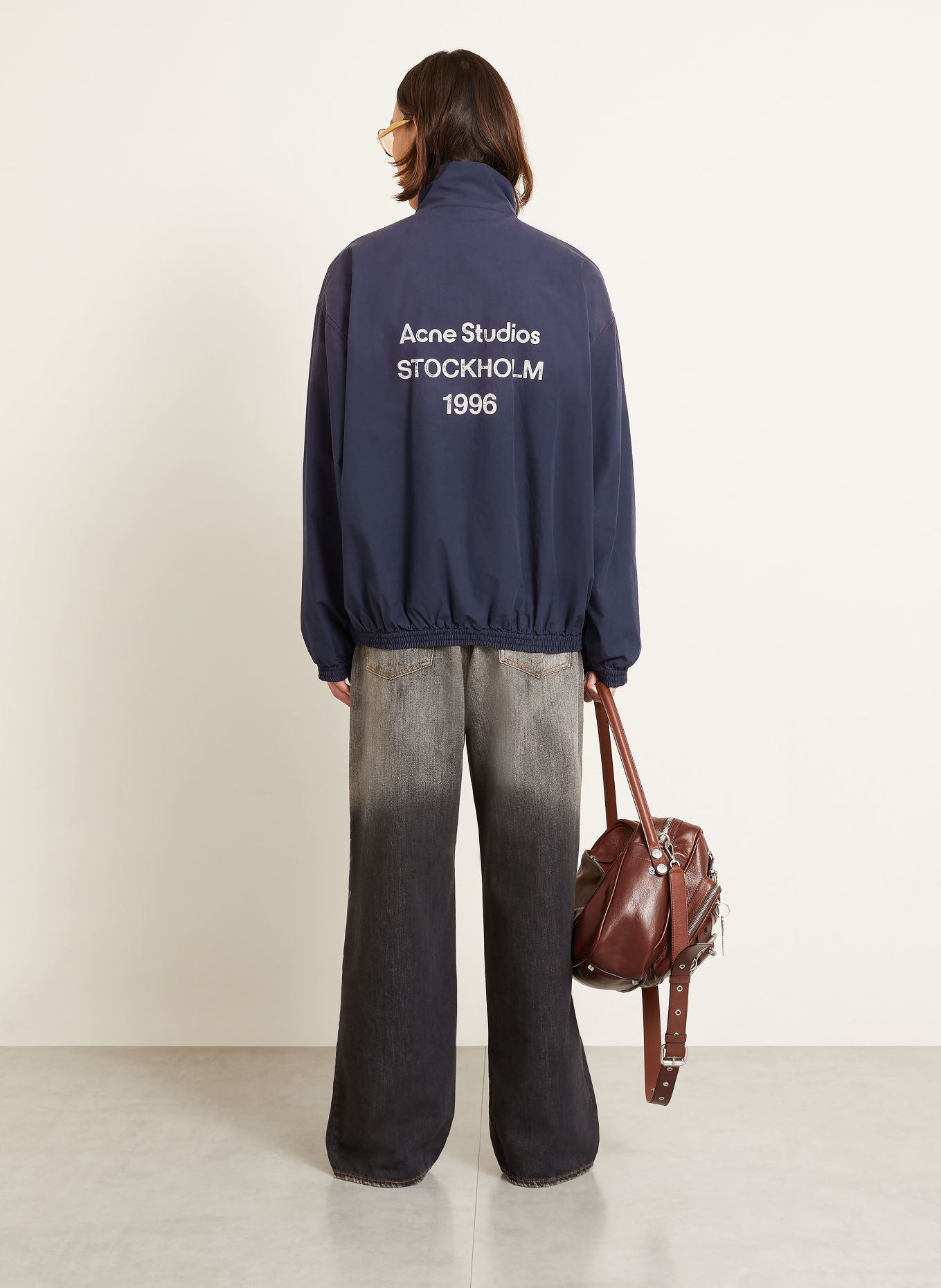 Acne Studios Blouson: DUNKELBLAU / WEISS