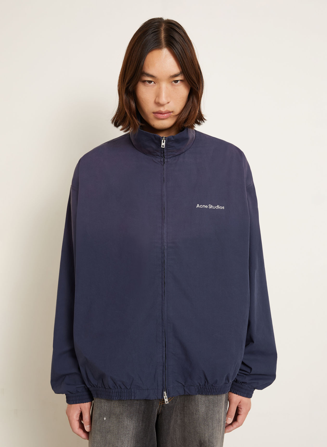 Acne Studios Blouson: DUNKELBLAU / WEISS