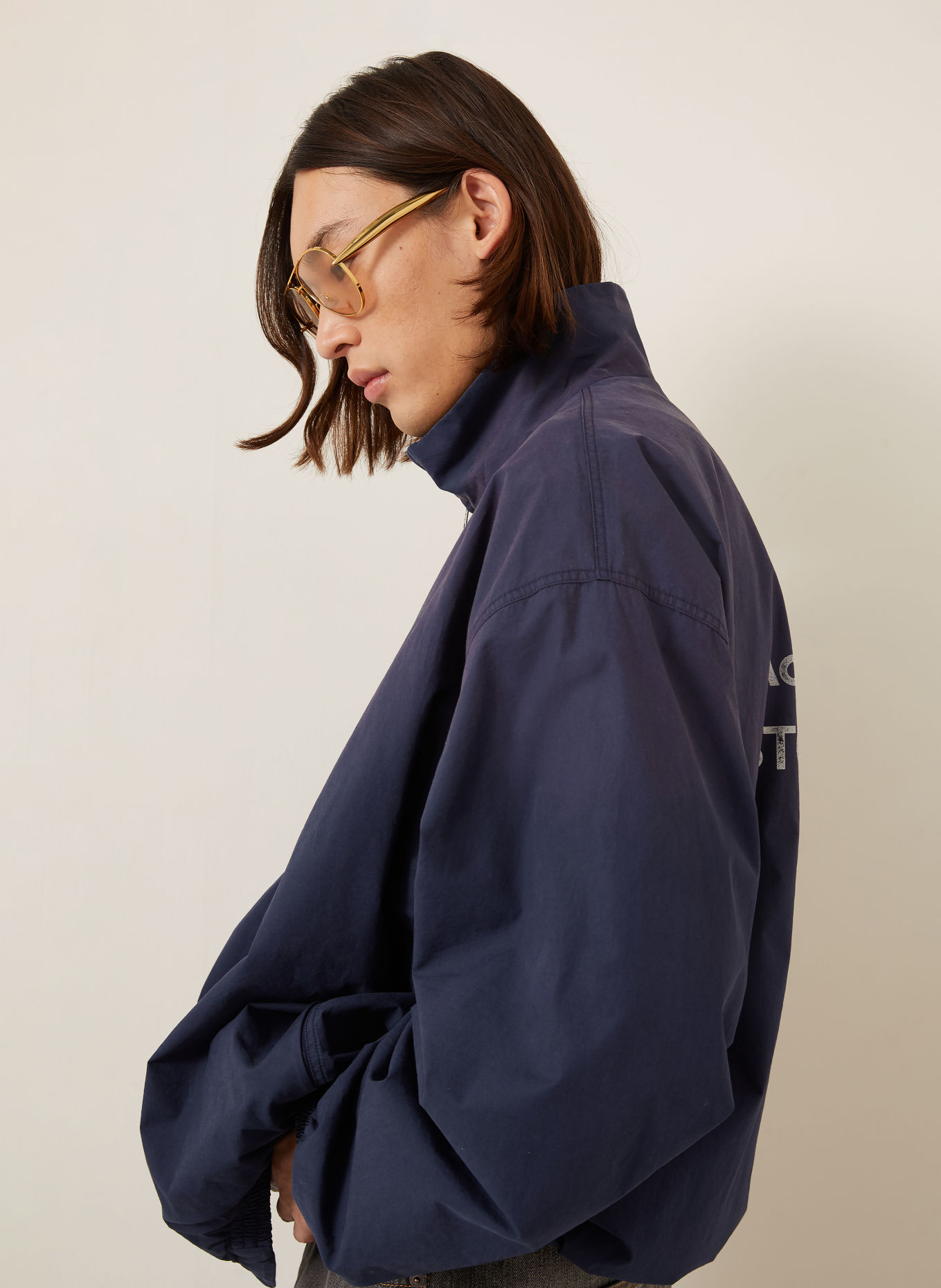 Acne Studios Blouson: DUNKELBLAU / WEISS