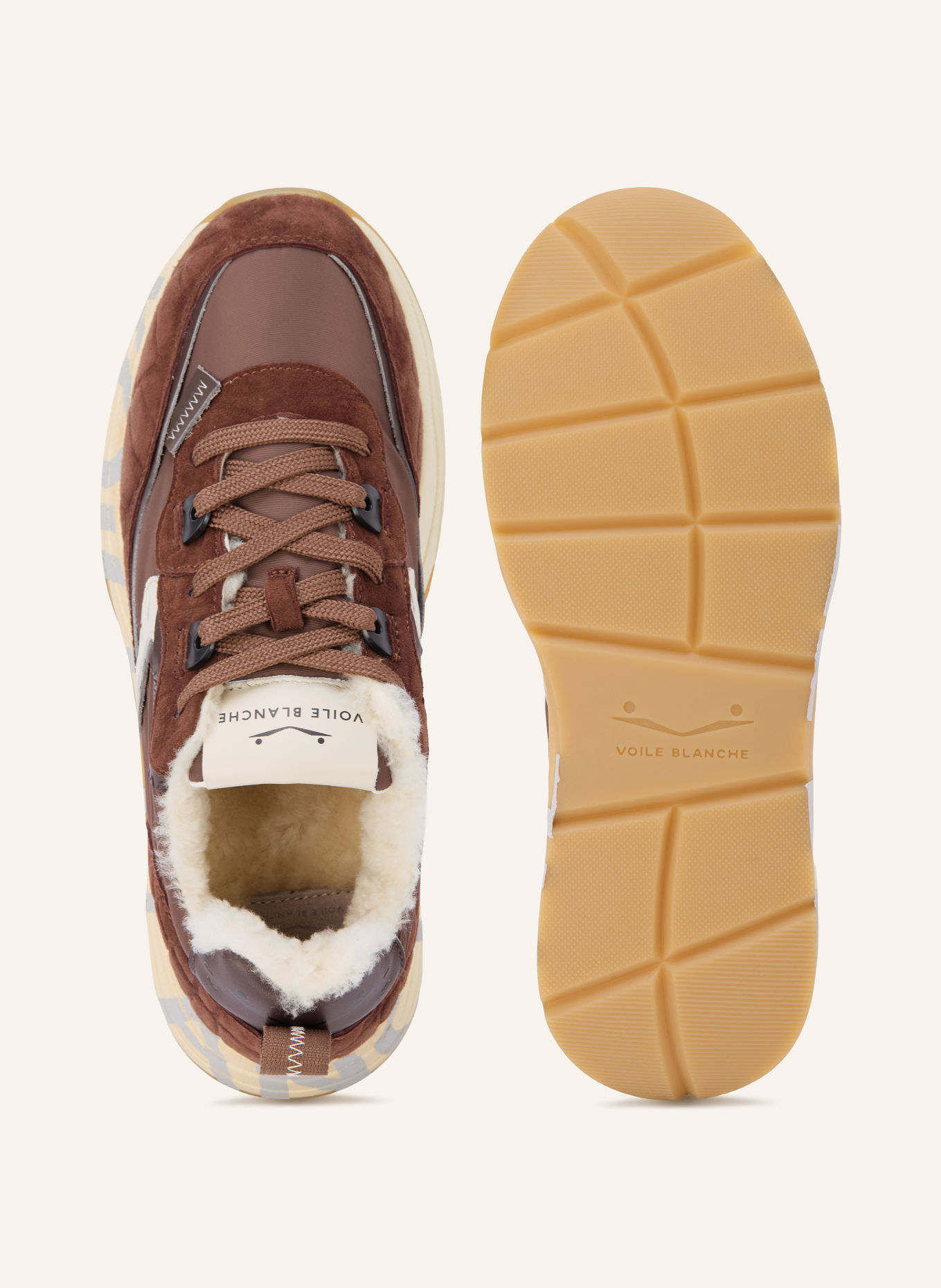 VOILE BLANCHE Sneakers CLUB105: BROWN / CREAM