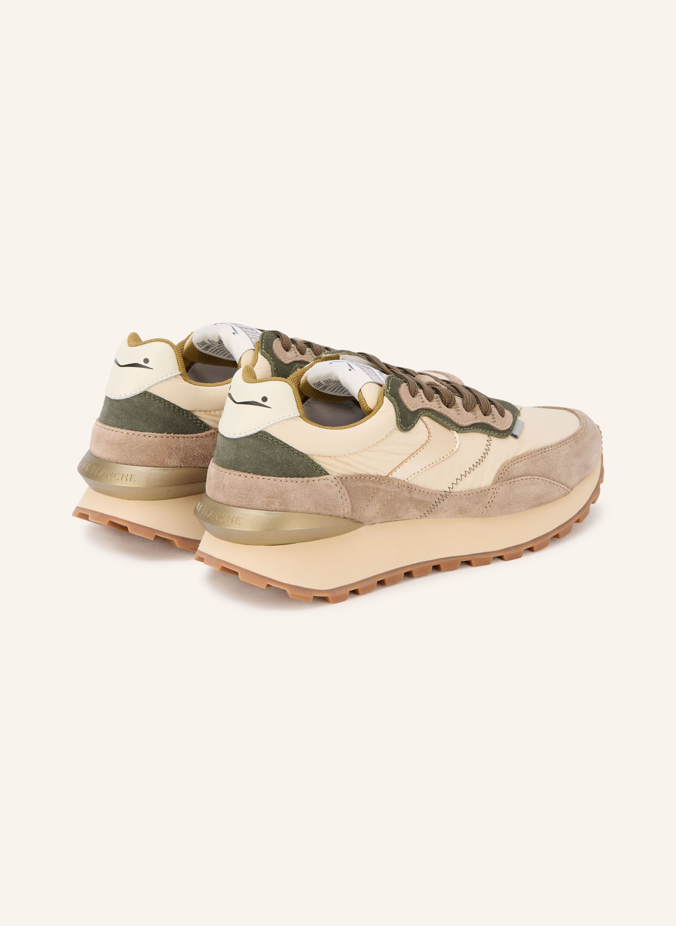 VOILE BLANCHE Sneakers QWARK HYPE: CRÈME / MARRON CLAIR / KAKI