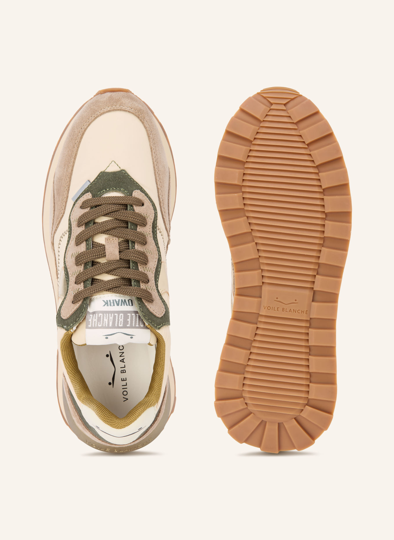 VOILE BLANCHE Sneakers QWARK HYPE: CRÈME / MARRON CLAIR / KAKI