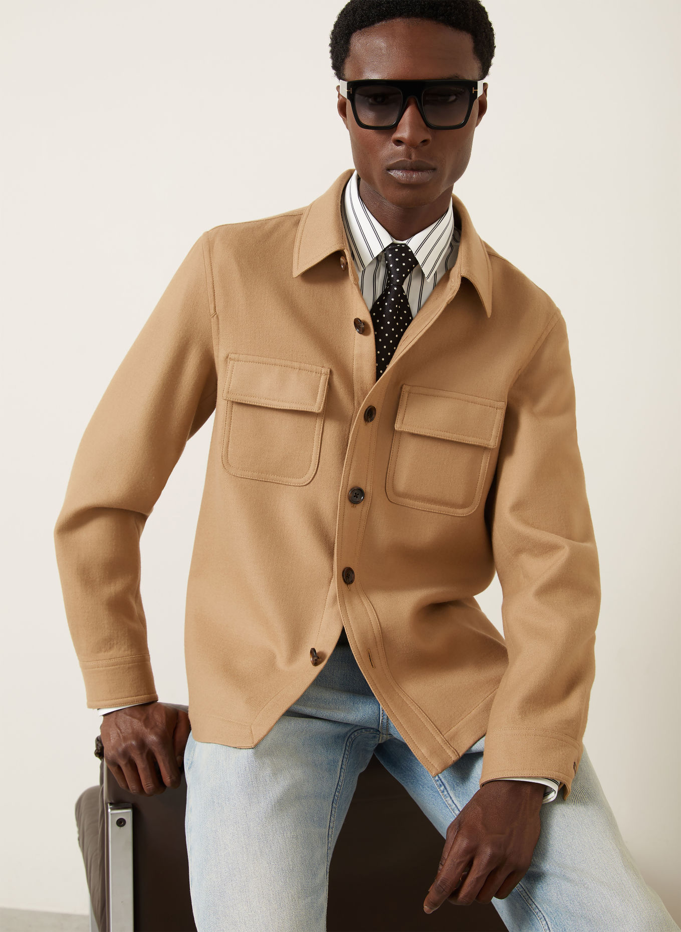 TOM FORD Overshirt: LIGHT BROWN