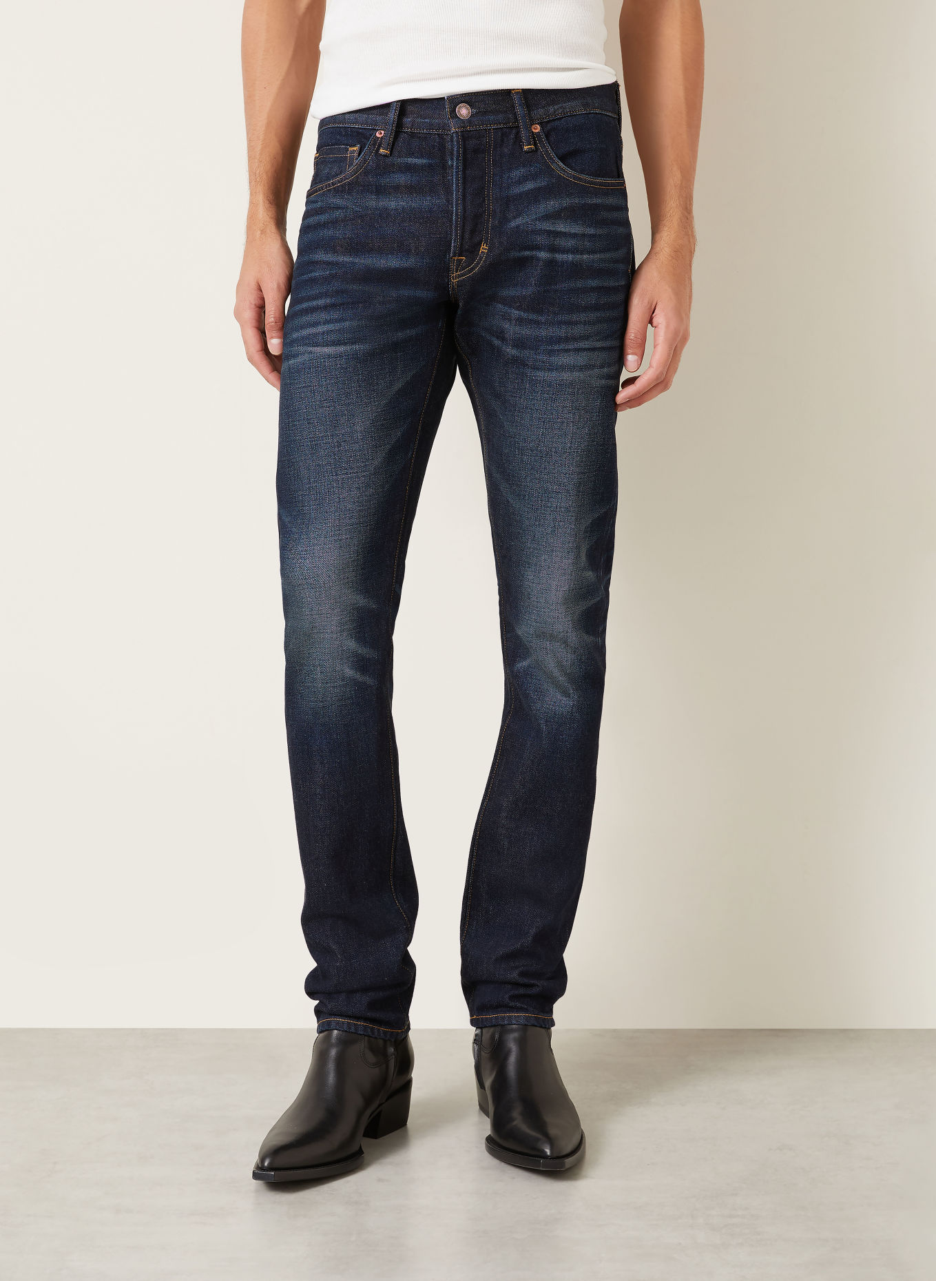 TOM FORD Džíny Slim Fit: UBO INDIGO
