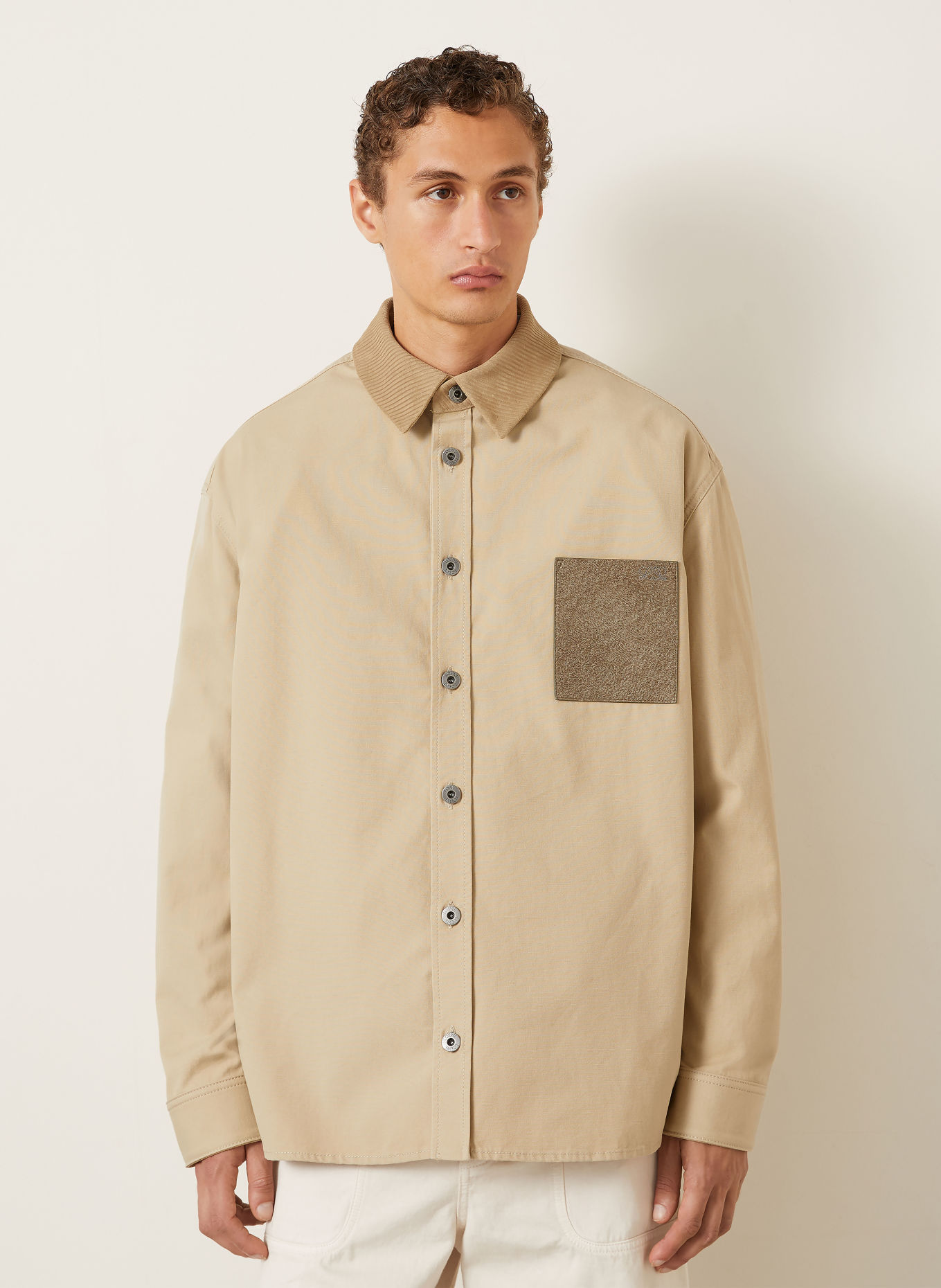 LOEWE Overjacket: HELLBRAUN / DUNKELGRAU