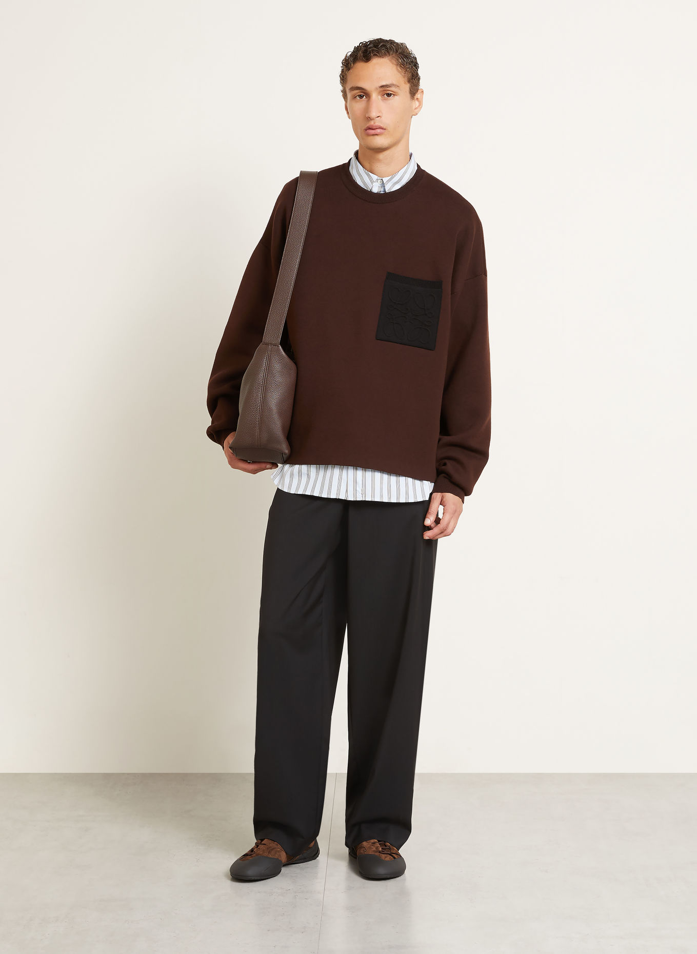 LOEWE Sweater: DARK BROWN / BLACK