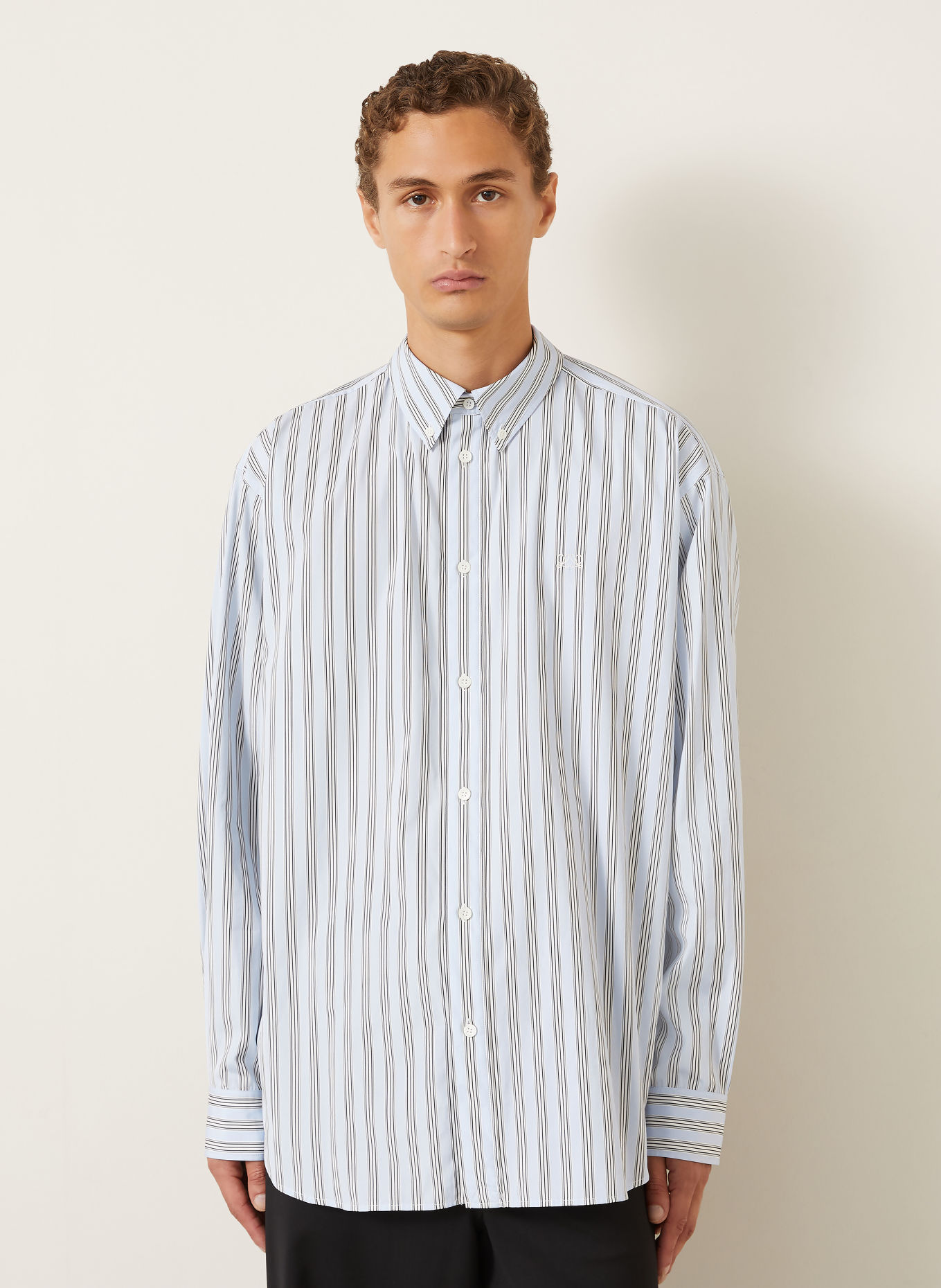 LOEWE Comfort Fit Shirt: LIGHT BLUE / WHITE / BLACK