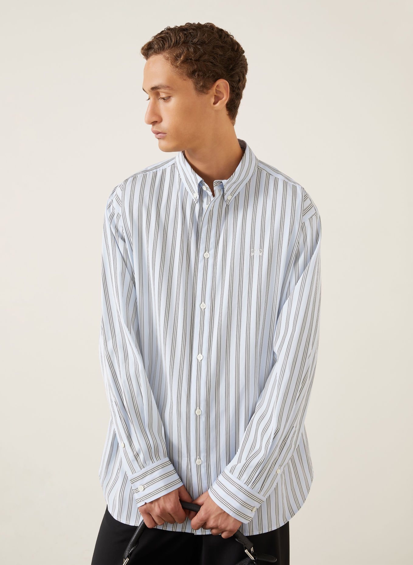 LOEWE Comfort Fit Shirt: LIGHT BLUE / WHITE / BLACK