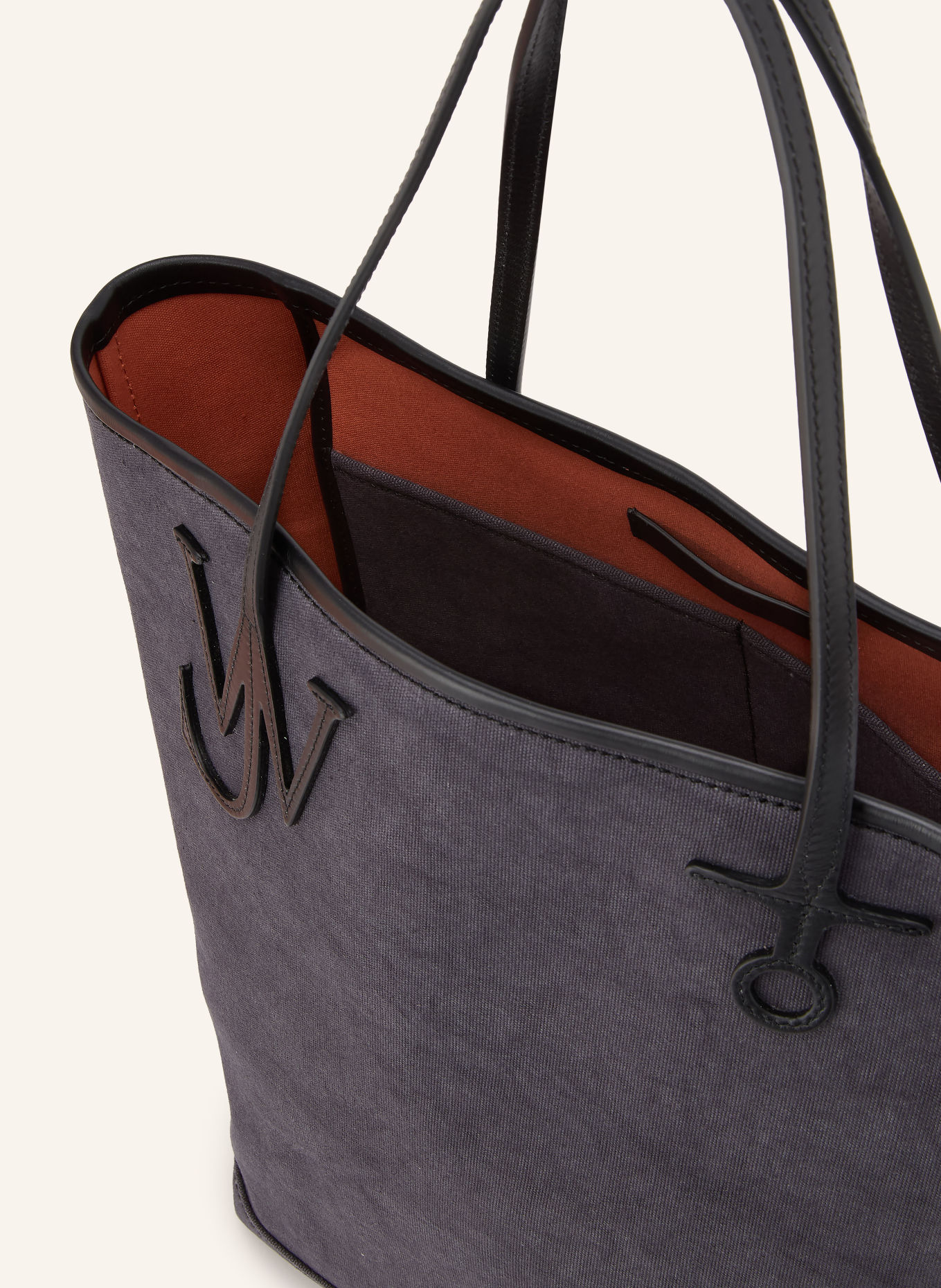 JW ANDERSON Shoppers ANCHOR LARGE Tote Bag: DARK BLUE