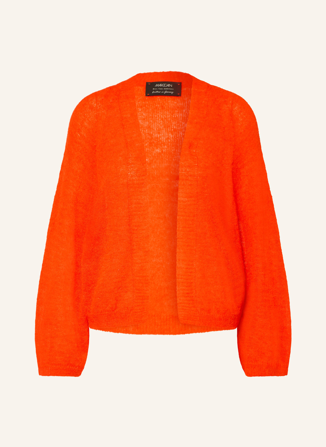 MARC CAIN Gebreid openvallend vest met alpaca: 278 campari