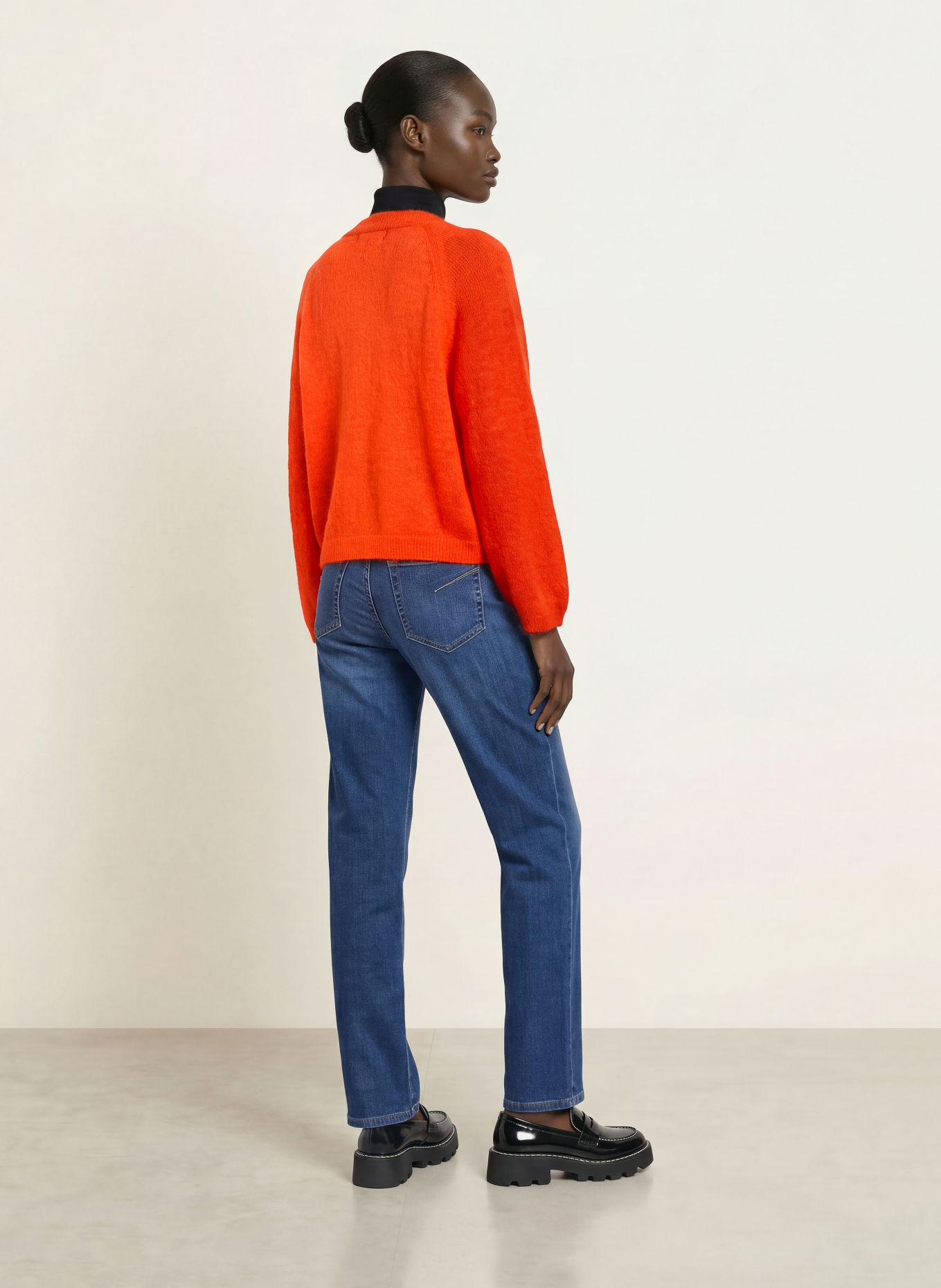 MARC CAIN Gebreid openvallend vest met alpaca: 278 campari