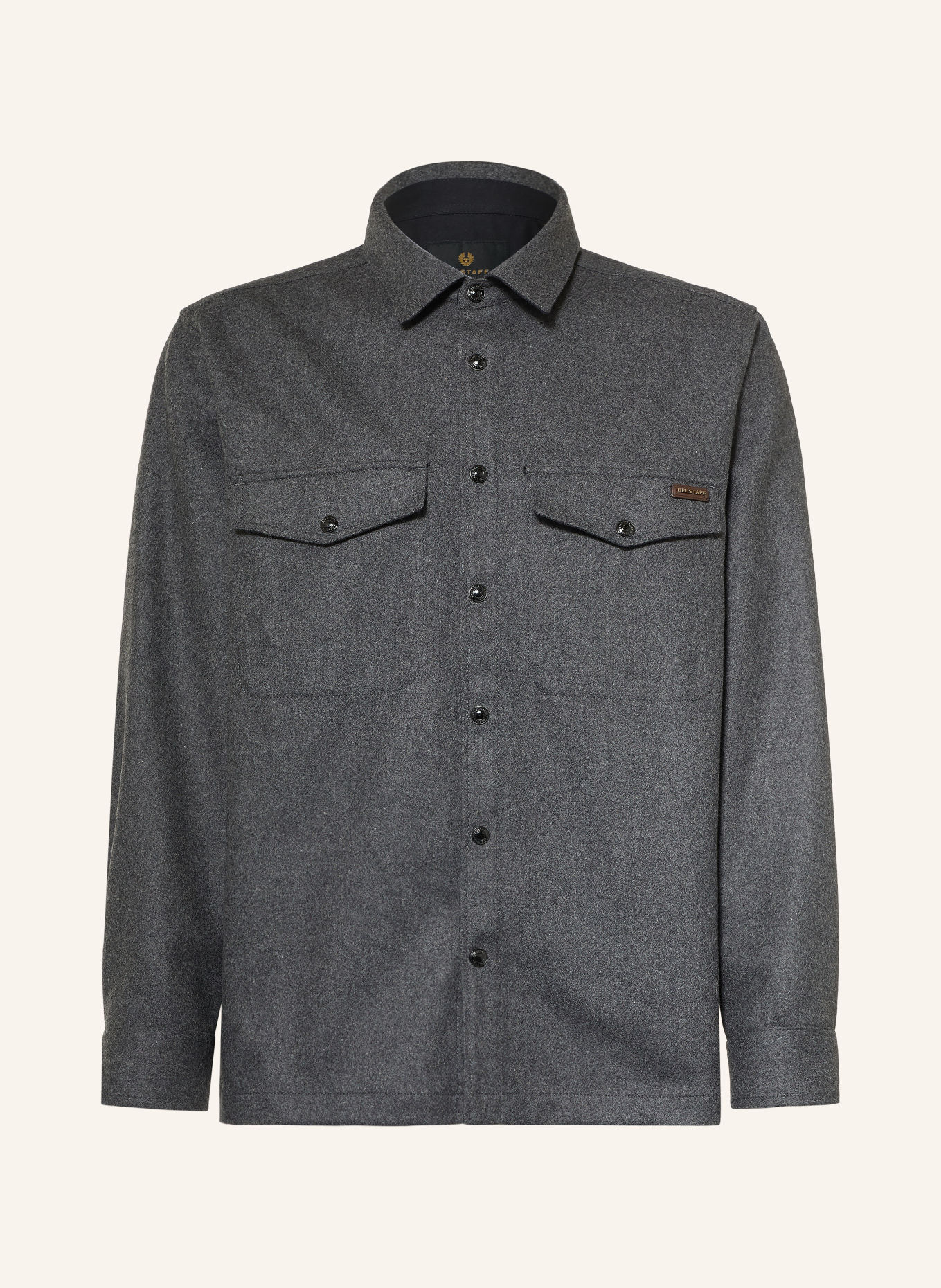 BELSTAFF CASTLE-overjakke i flannel: MØRKEGRÅ