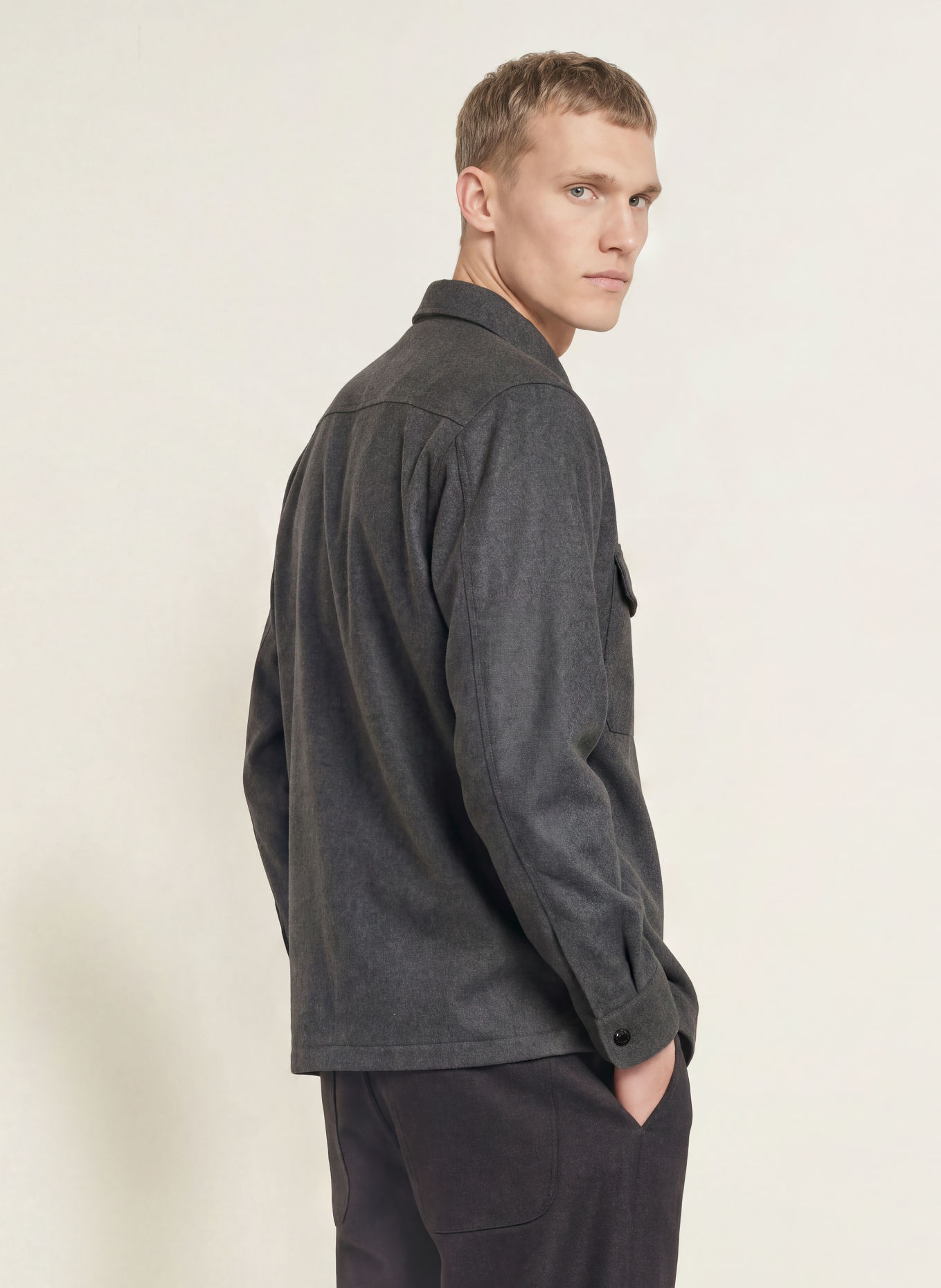 BELSTAFF CASTLE-overjakke i flannel: MØRKEGRÅ