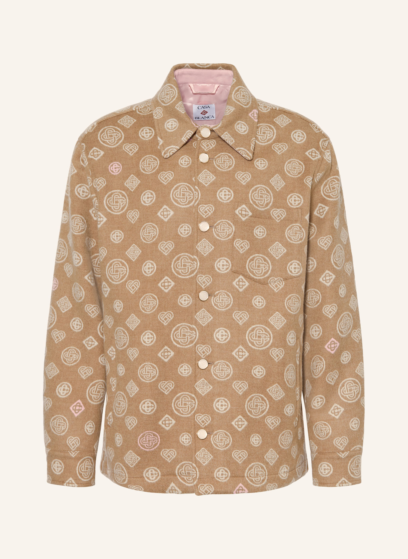 Casablanca Overjacket van flanel: BEIGE / WIT