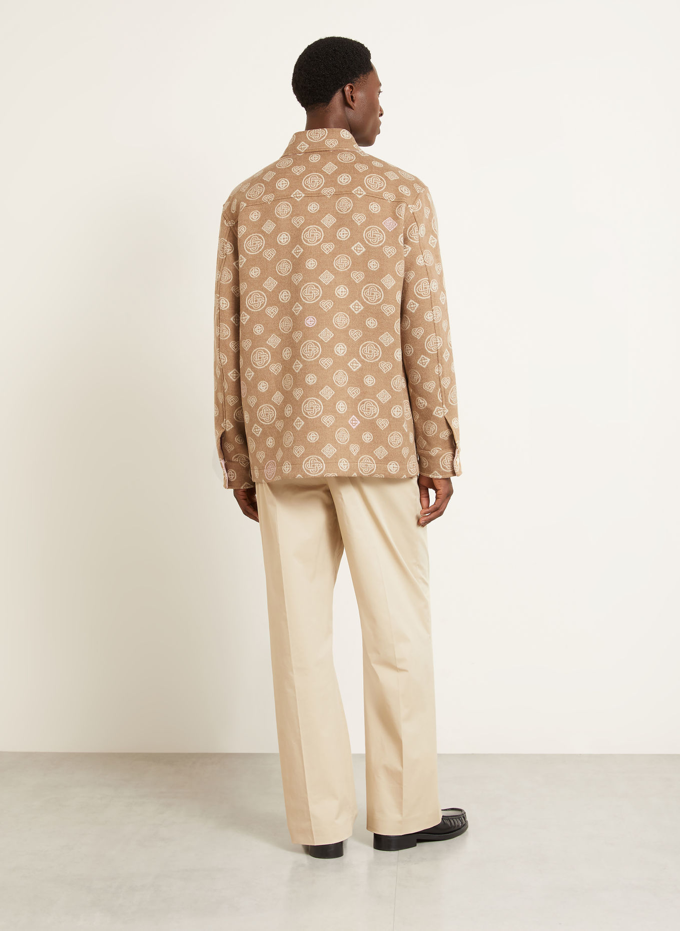 Casablanca Overjacket van flanel: BEIGE / WIT