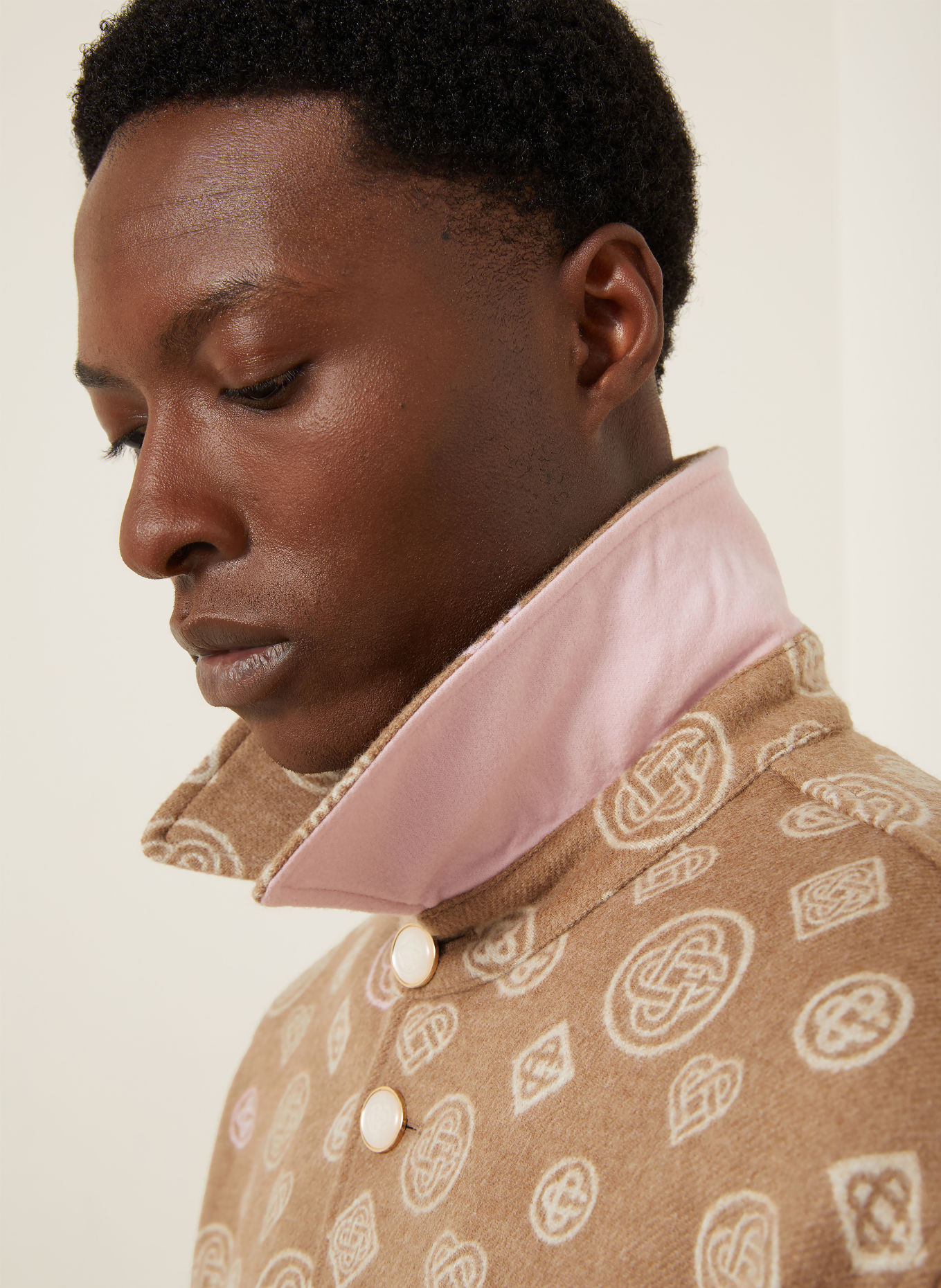 Casablanca Overjacket van flanel: BEIGE / WIT