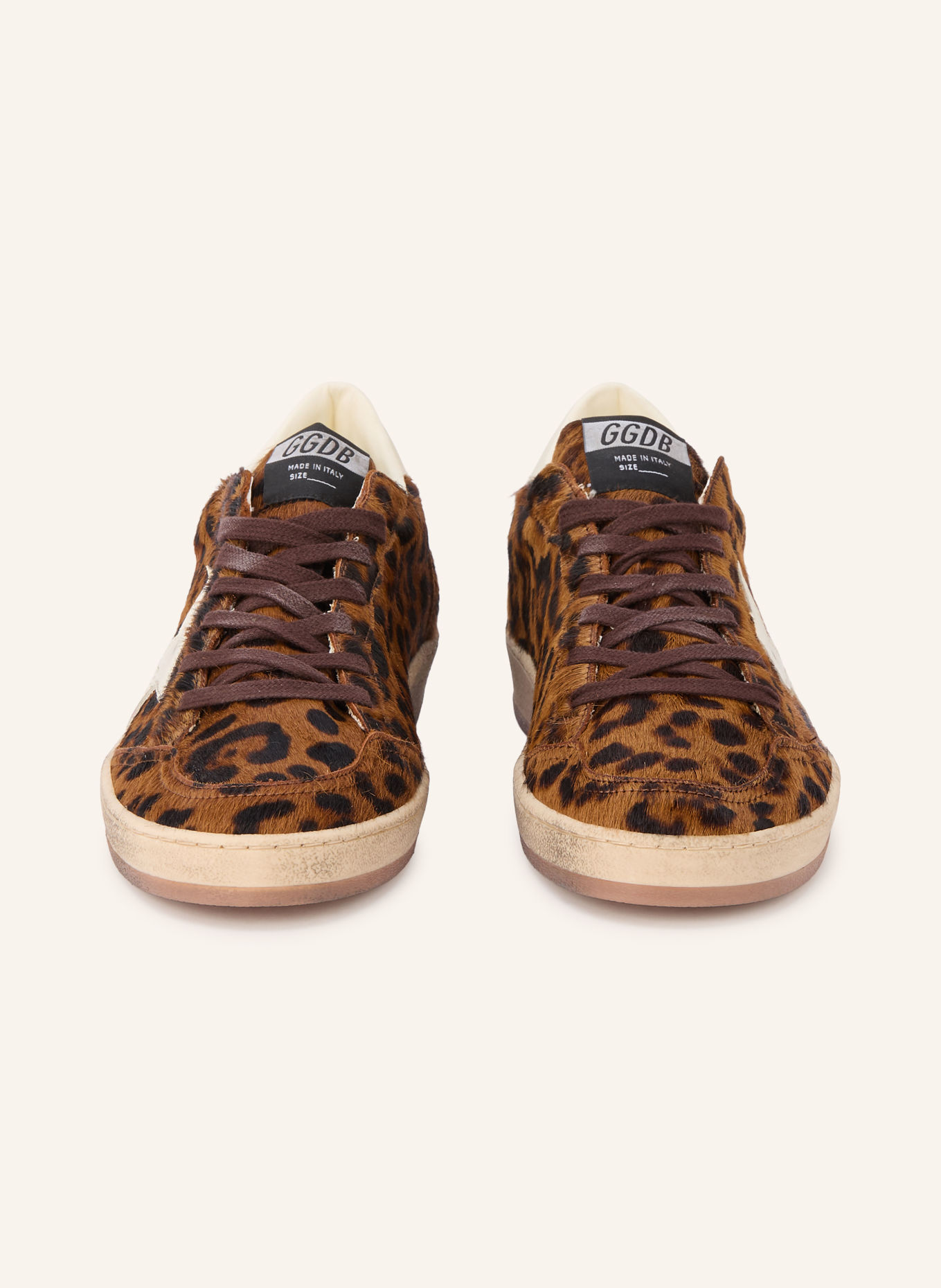 GOLDEN GOOSE Sneaker BALL STAR: BRAUN / DUNKELBRAUN / CREME