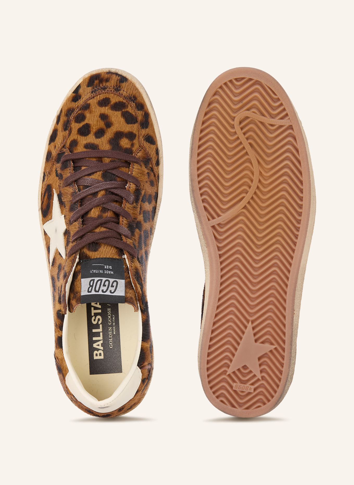 GOLDEN GOOSE Sneaker BALL STAR: BRAUN / DUNKELBRAUN / CREME