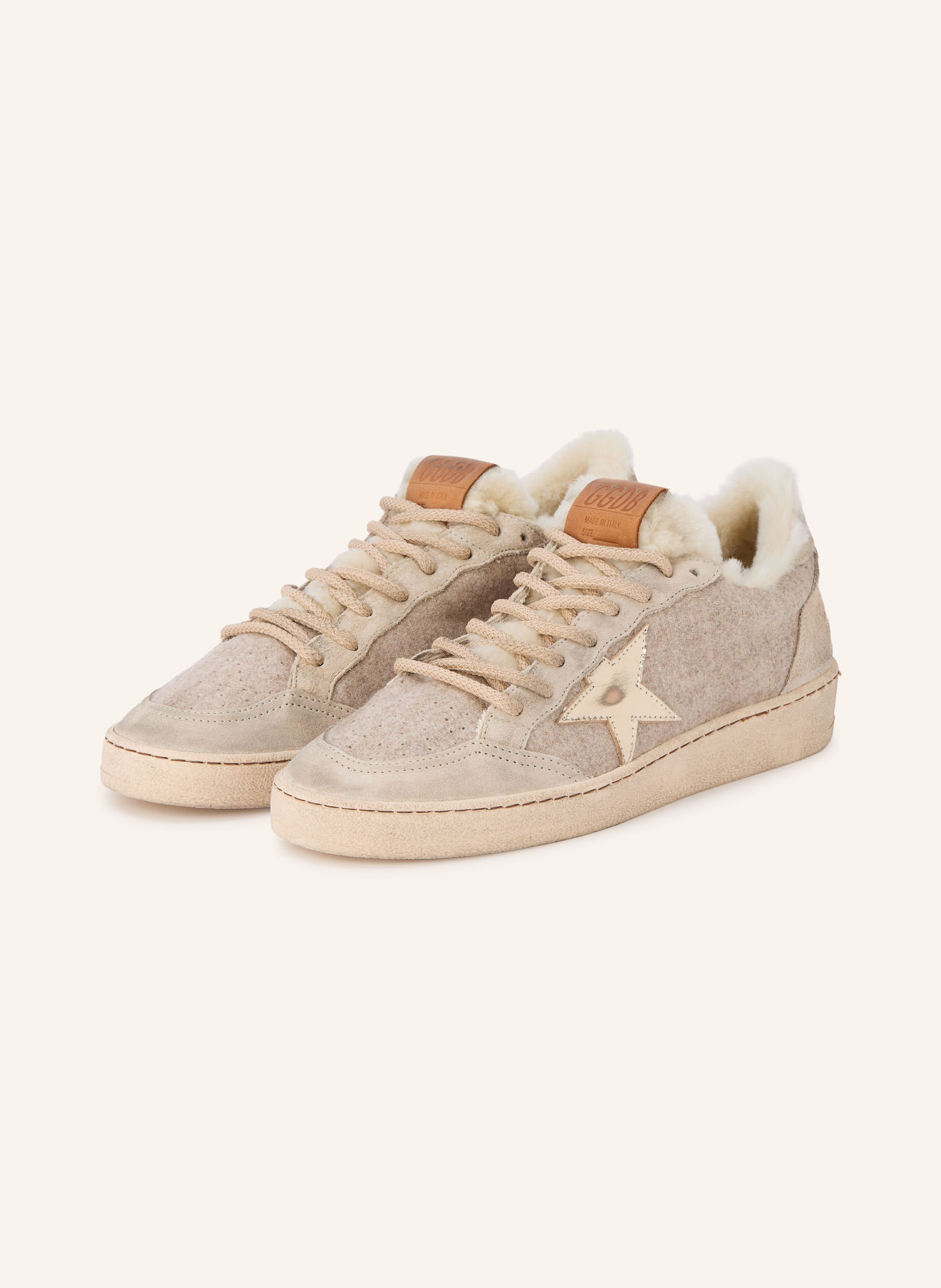 GOLDEN GOOSE Sneaker BALL STAR: BEIGE / GOLD