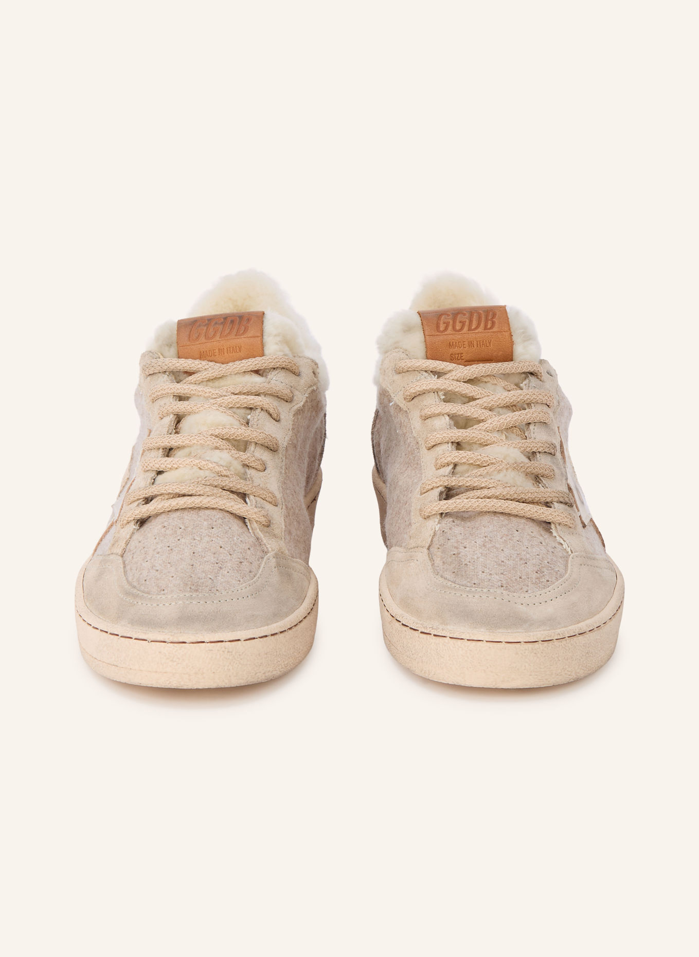 GOLDEN GOOSE Sneaker BALL STAR: BEIGE / GOLD