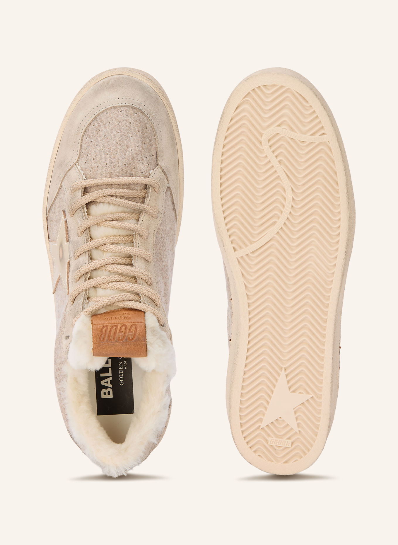 GOLDEN GOOSE Sneaker BALL STAR: BEIGE / GOLD