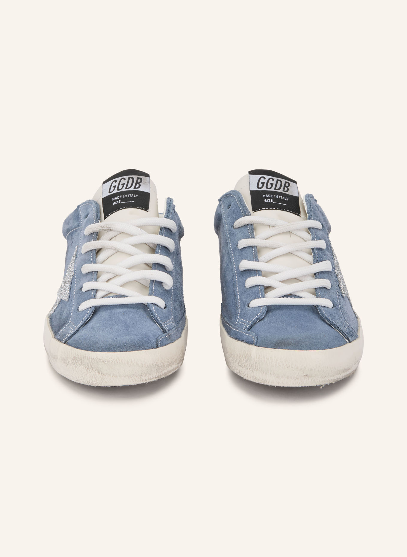 GOLDEN GOOSE Mules SUPER-STAR: BLAUGRAU / WEISS