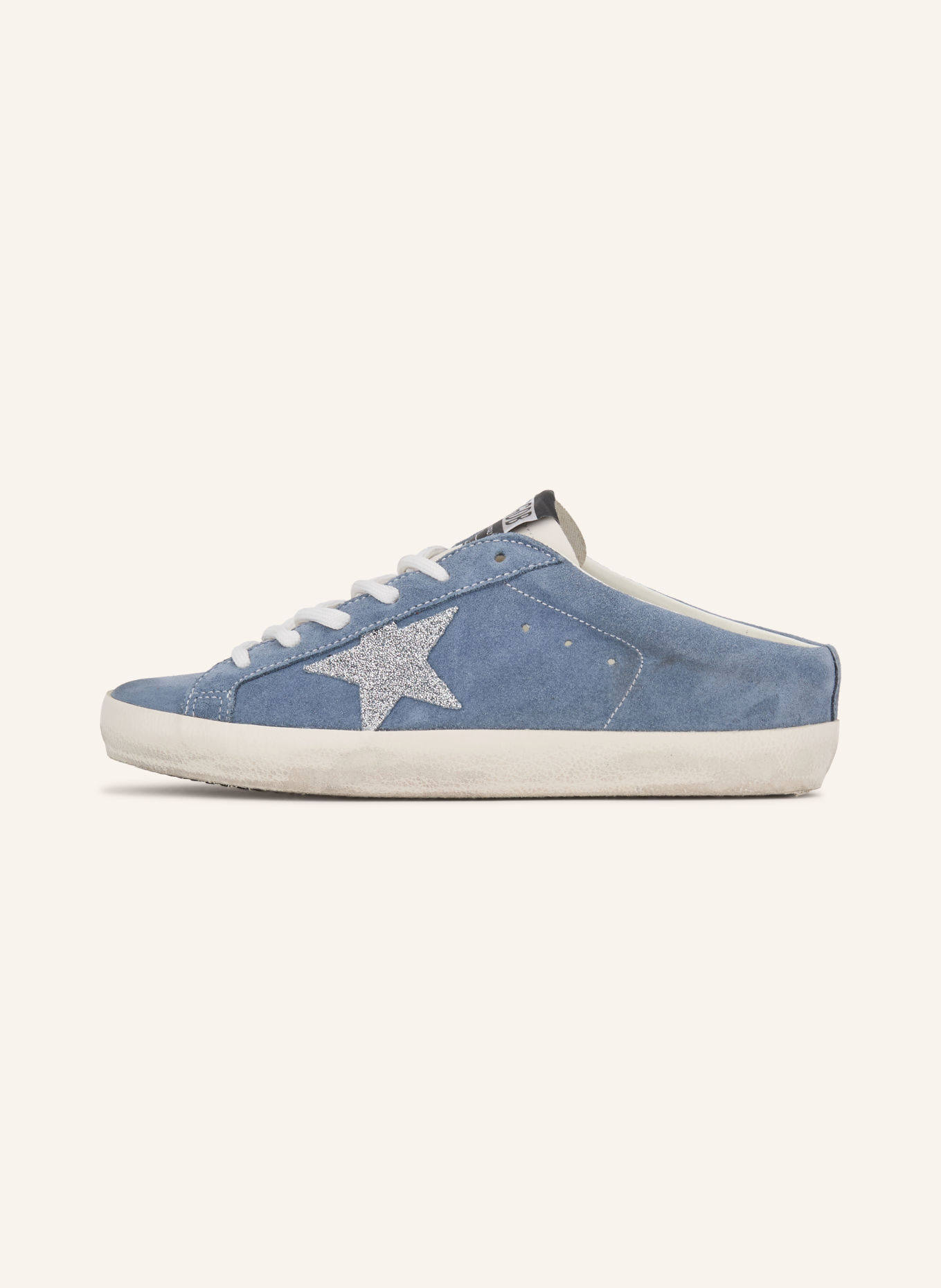 GOLDEN GOOSE Mules SUPER-STAR: BLAUGRAU / WEISS