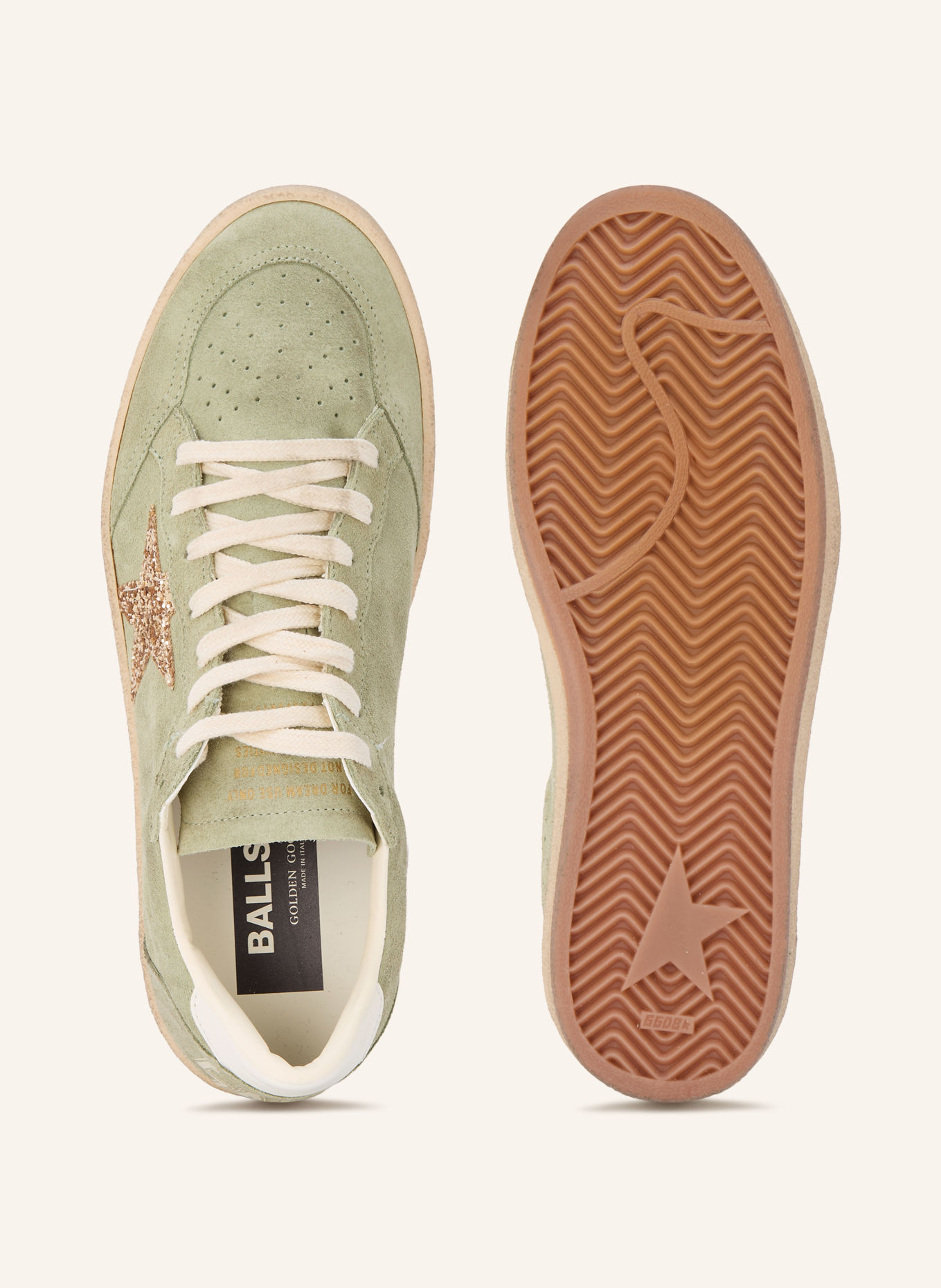 GOLDEN GOOSE Sneaker BALL STAR: HELLGRÜN / GOLD