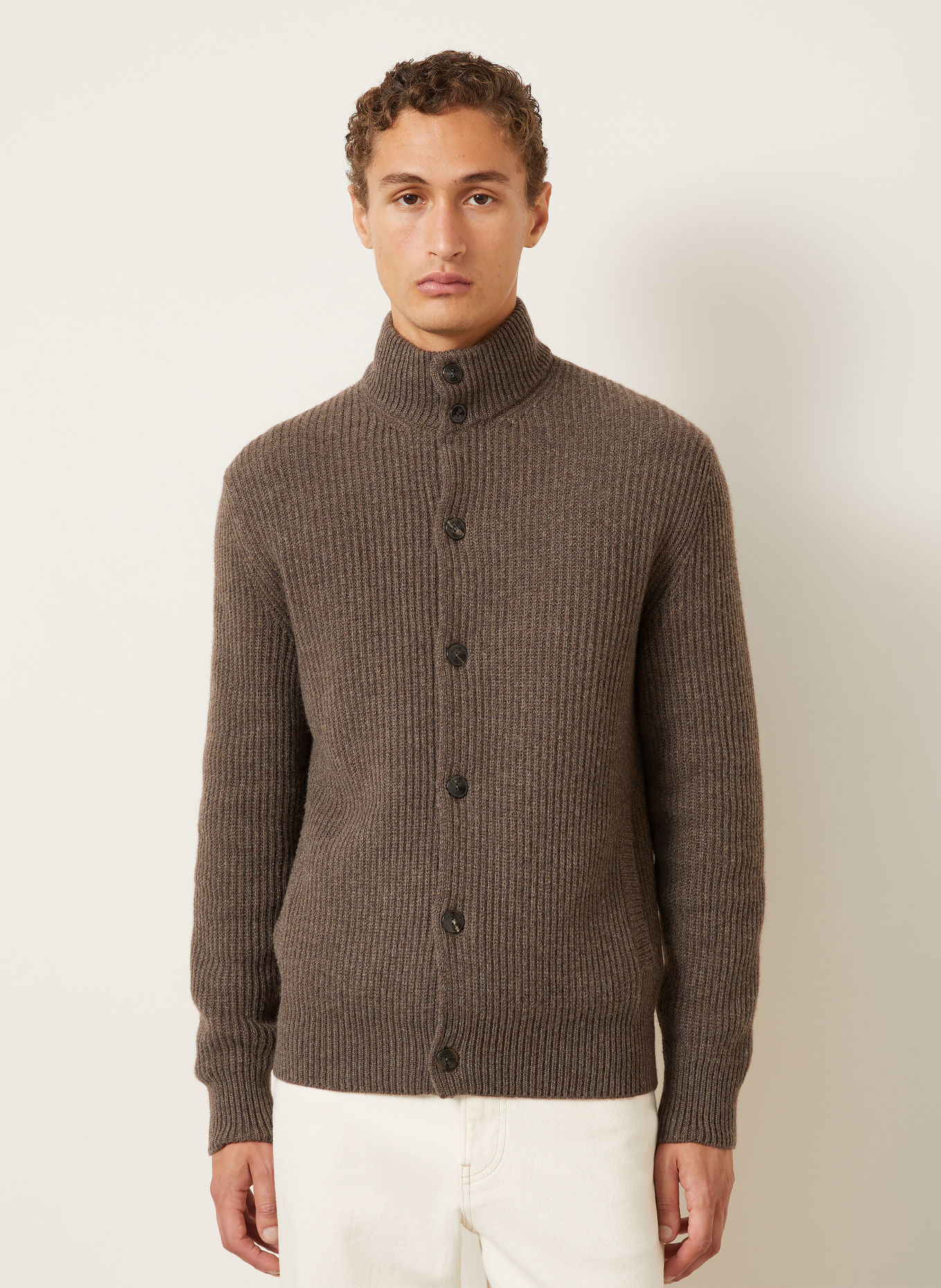 AGNONA Cashmere cardigan: DARK BROWN