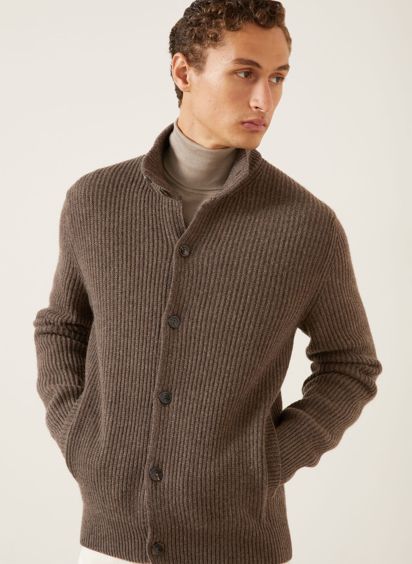 AGNONA Cashmere cardigan: DARK BROWN
