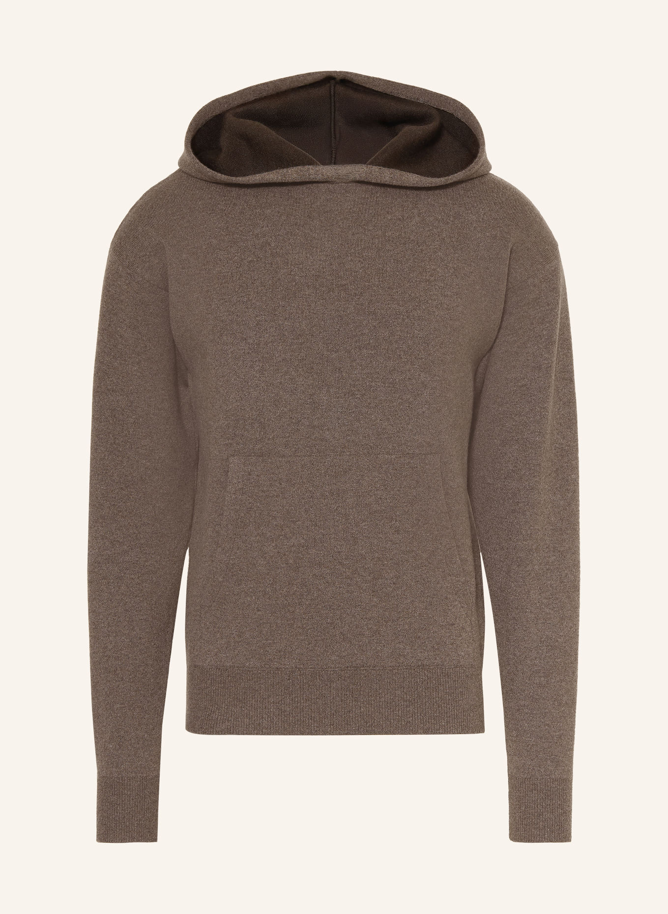AGNONA Knit Hoodie with Cashmere: TAUPE
