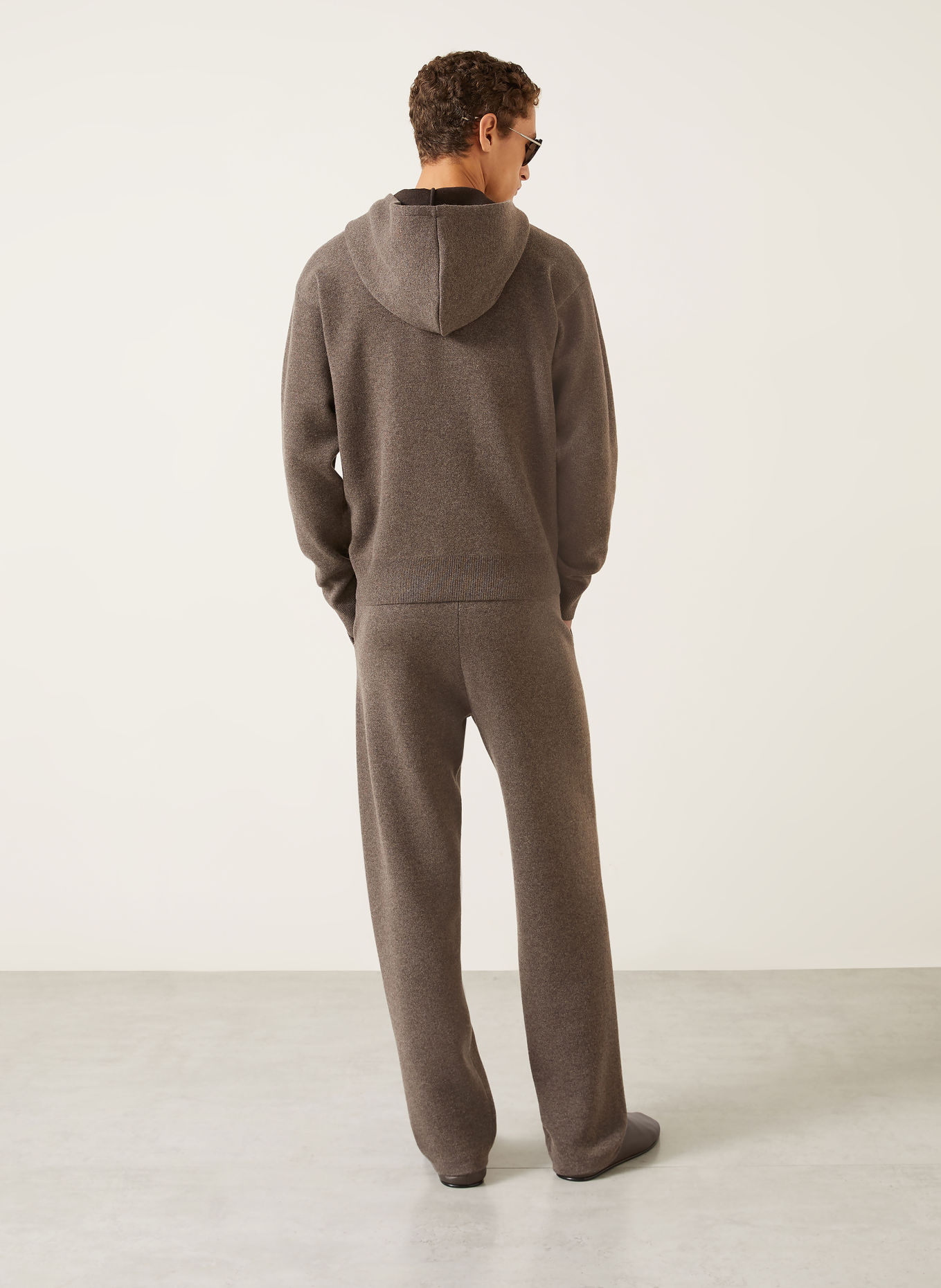 AGNONA Knit Hoodie with Cashmere: TAUPE