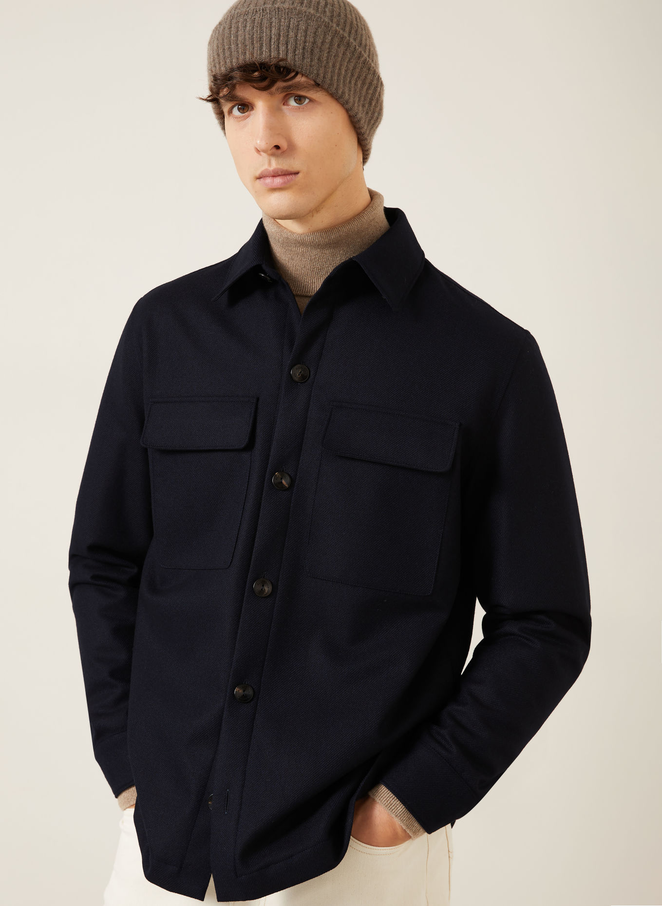 AGNONA Overjacket aus Cashmere: DUNKELBLAU