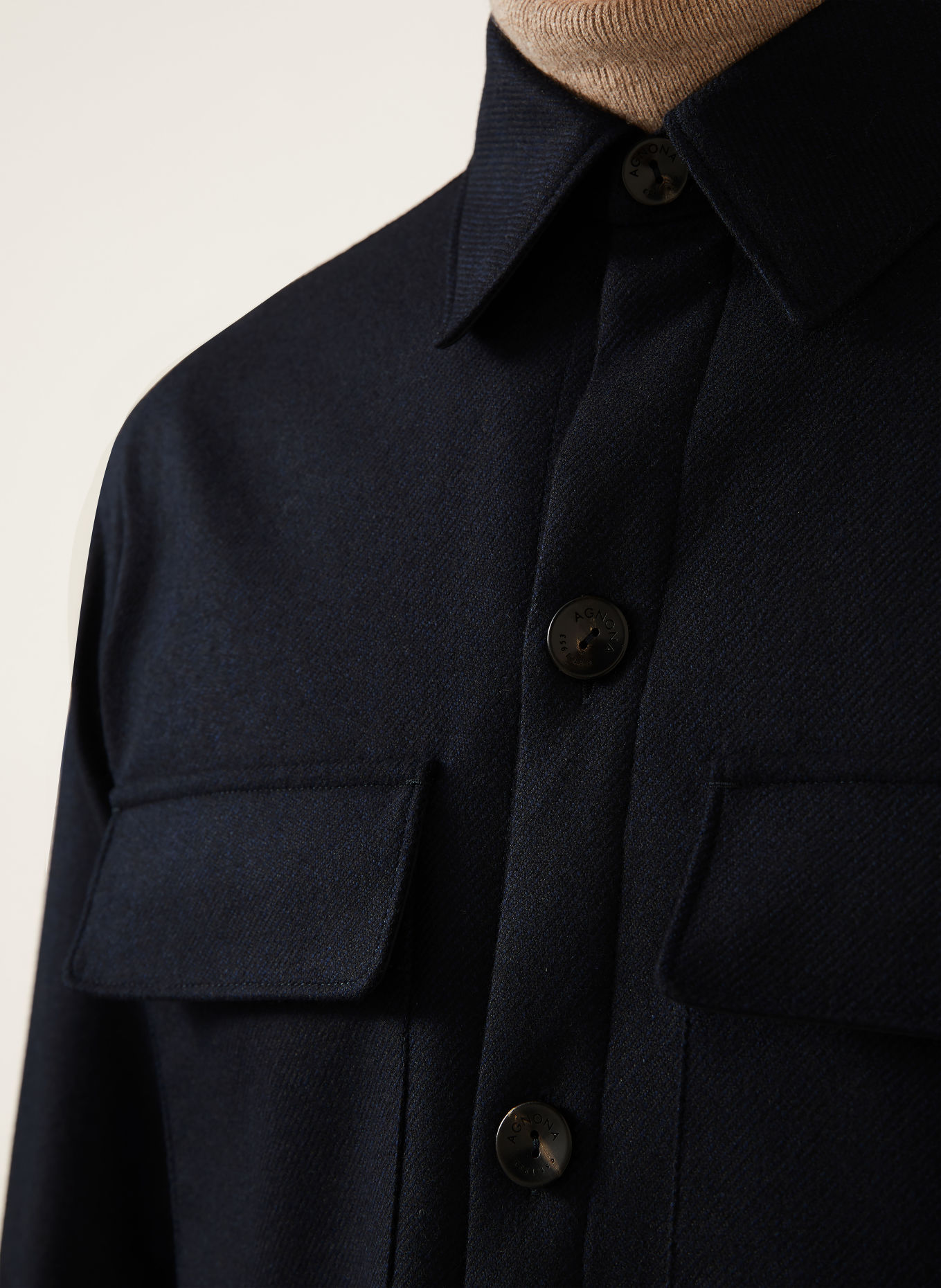 AGNONA Overjacket aus Cashmere: DUNKELBLAU