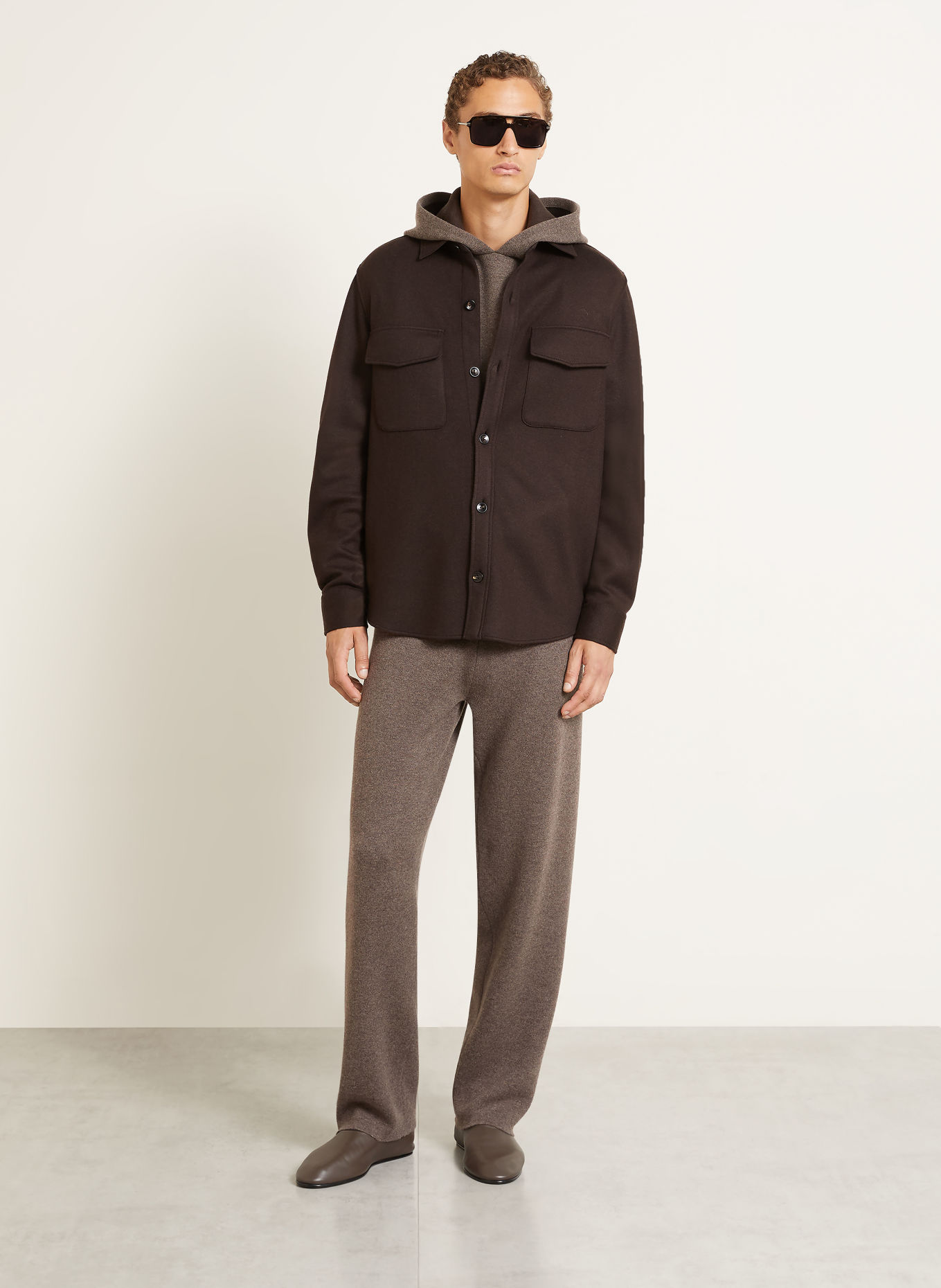 AGNONA Overjacket mit Cashmere: DUNKELBRAUN