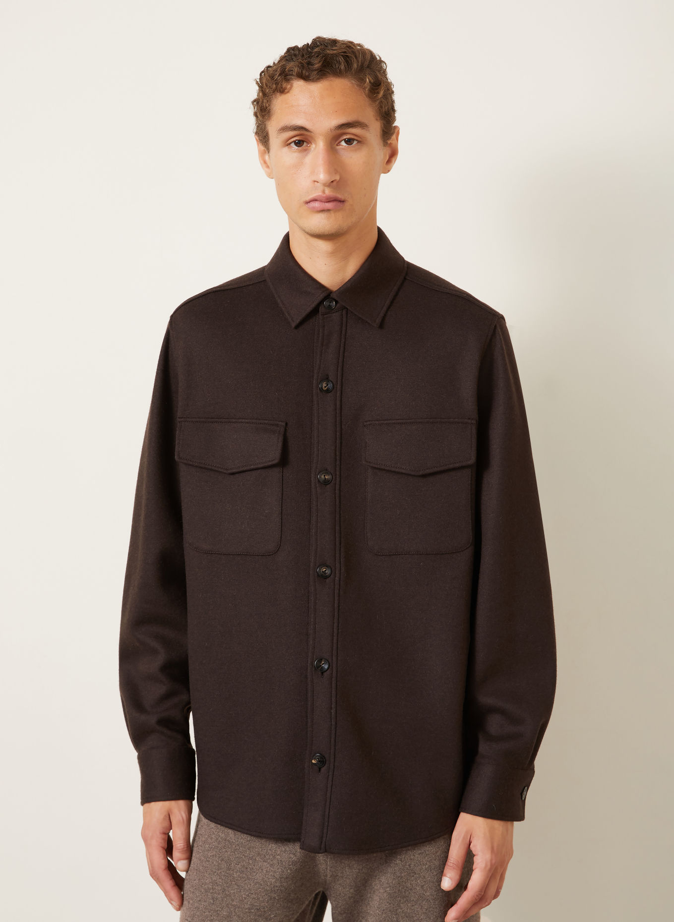 AGNONA Overjacket mit Cashmere: DUNKELBRAUN