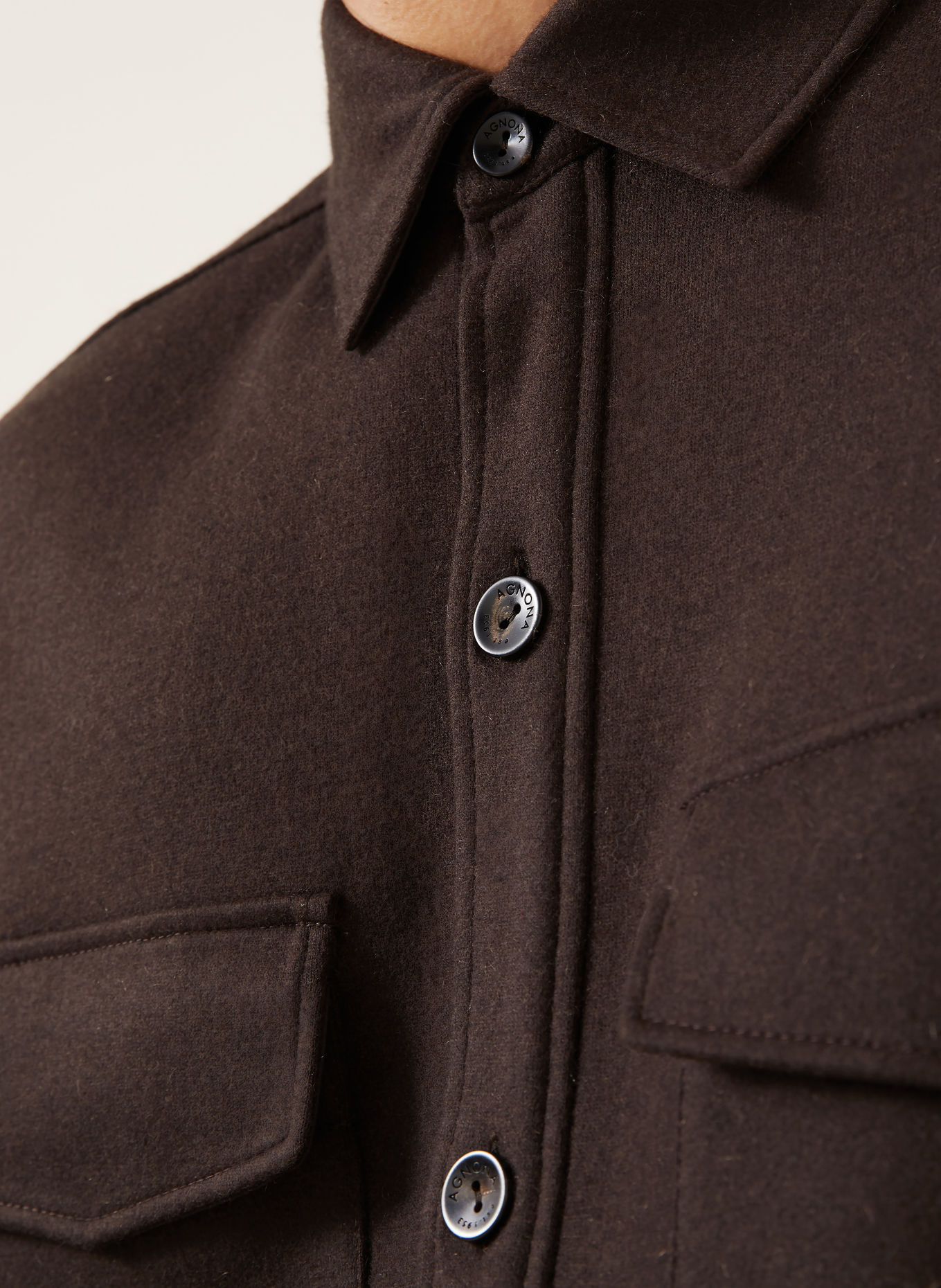AGNONA Overjacket mit Cashmere: DUNKELBRAUN