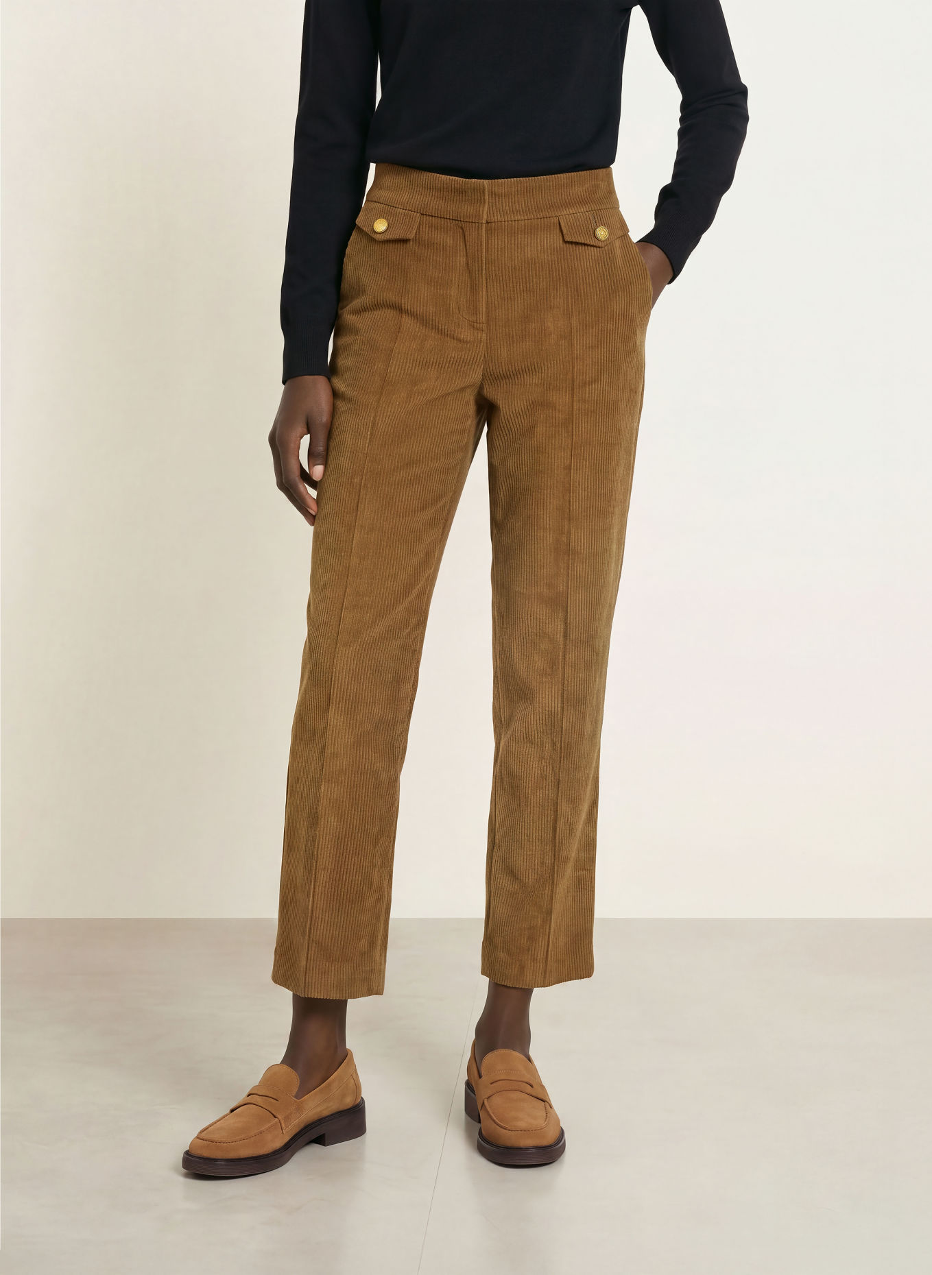 SEDUCTIVE Cordbroek ALARA: COGNAC