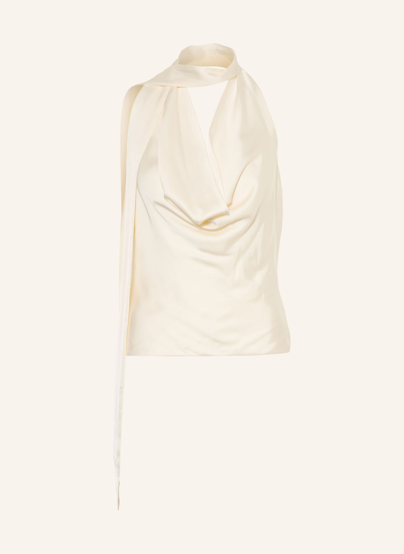 GUESS Satin blouse with removable bow: CREAM