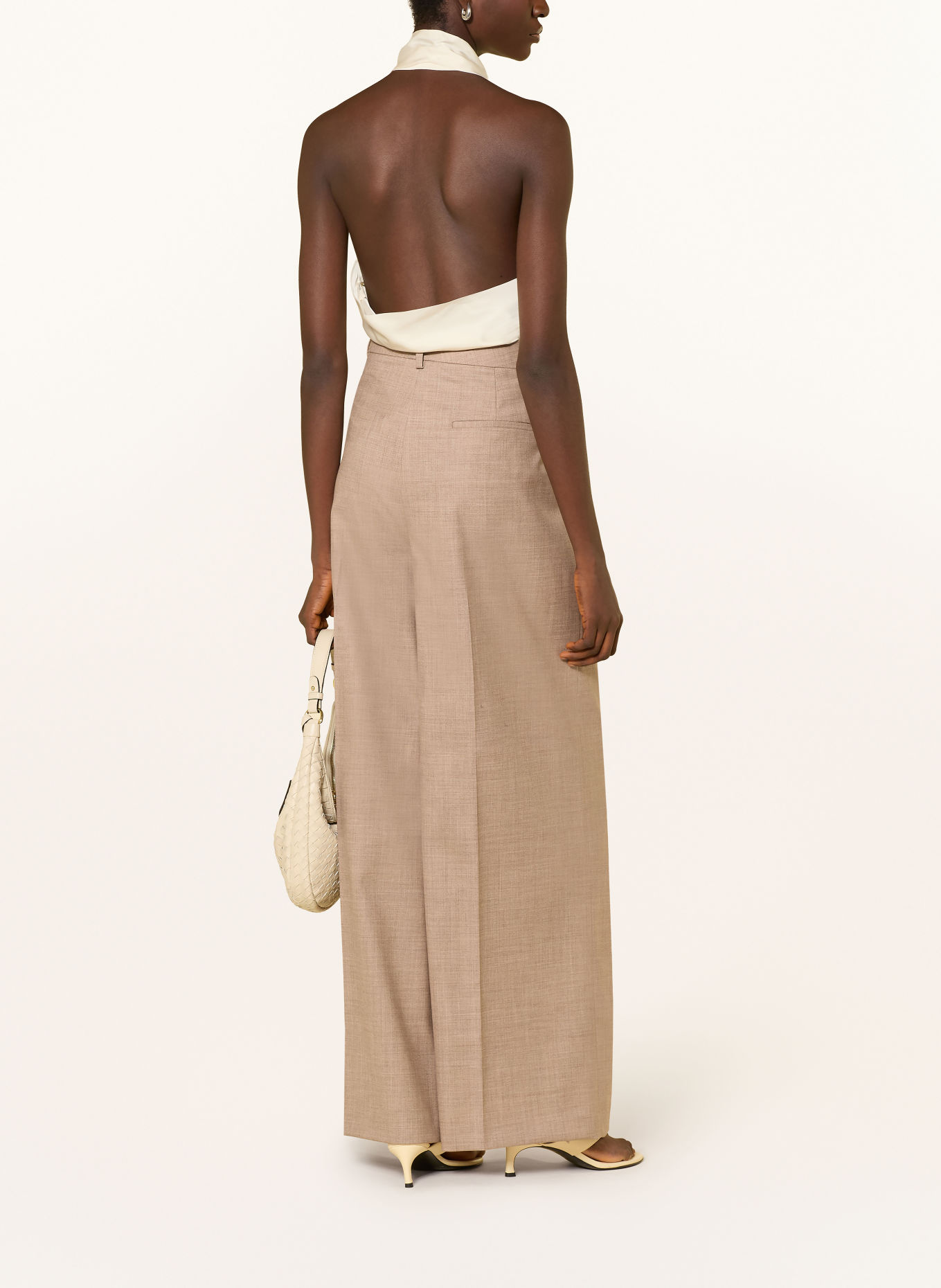 GUESS Satin blouse with removable bow: CREAM