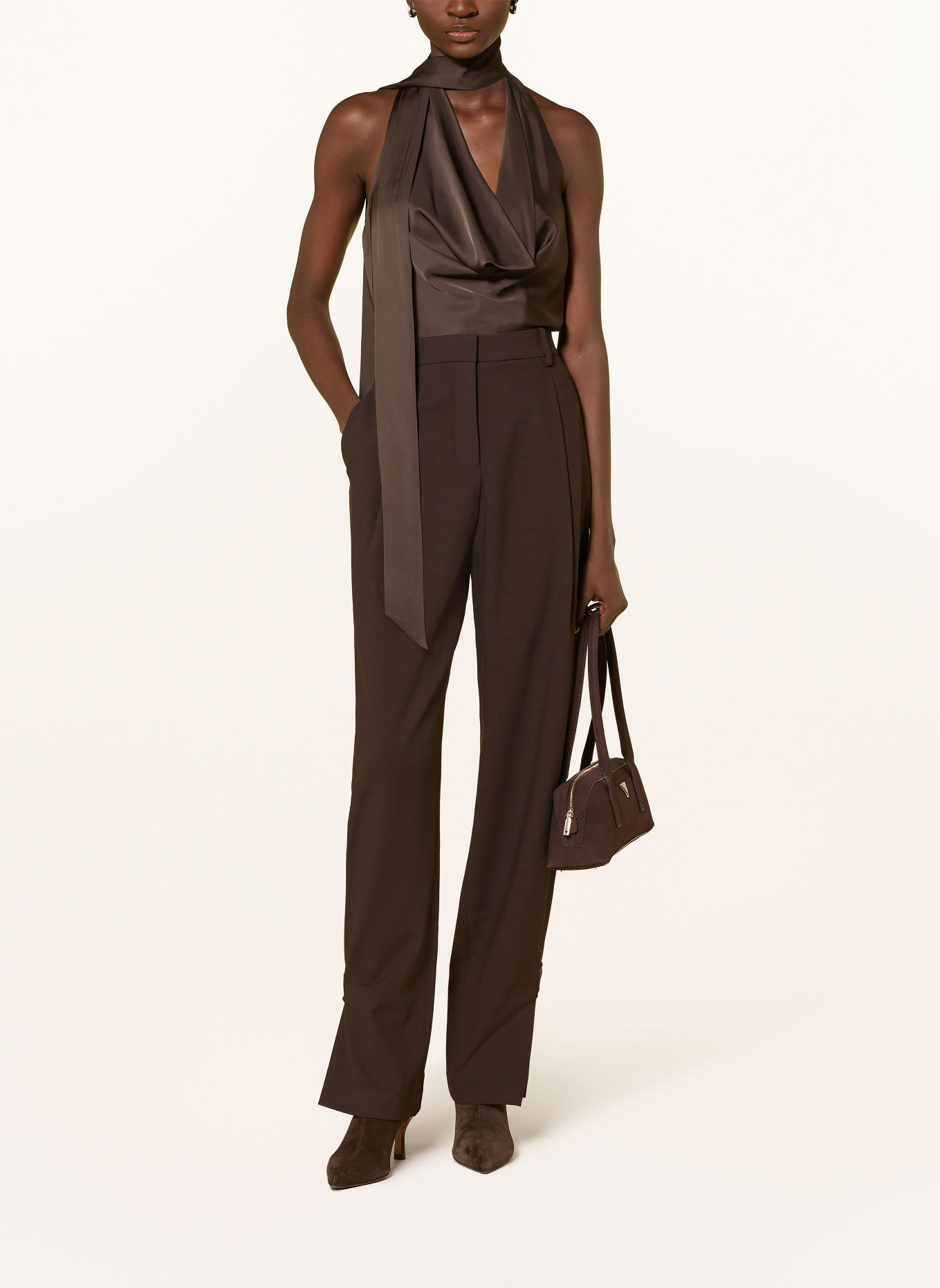 GUESS Trousers: DARK BROWN