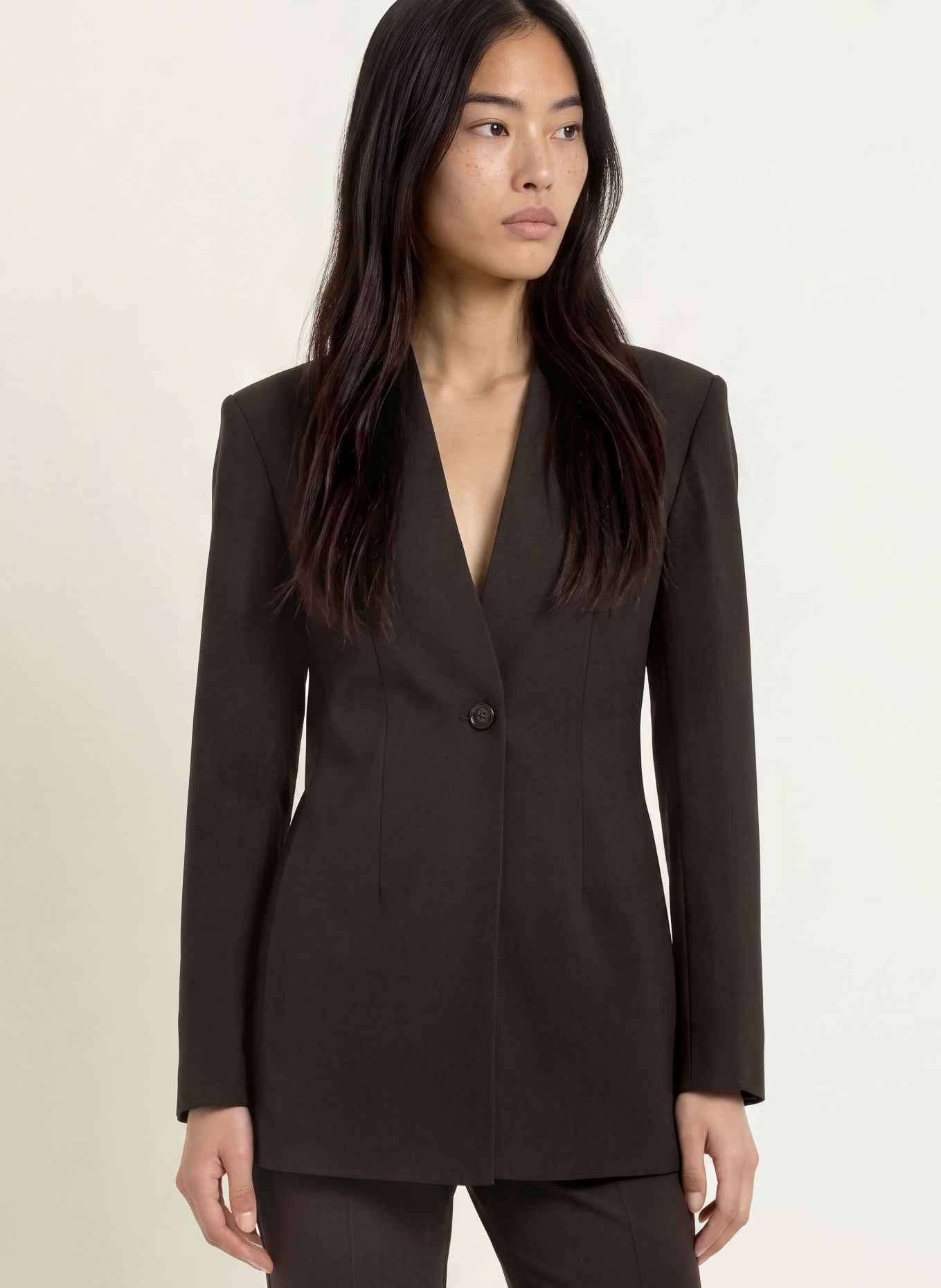 GUESS Long blazer: DARK BROWN