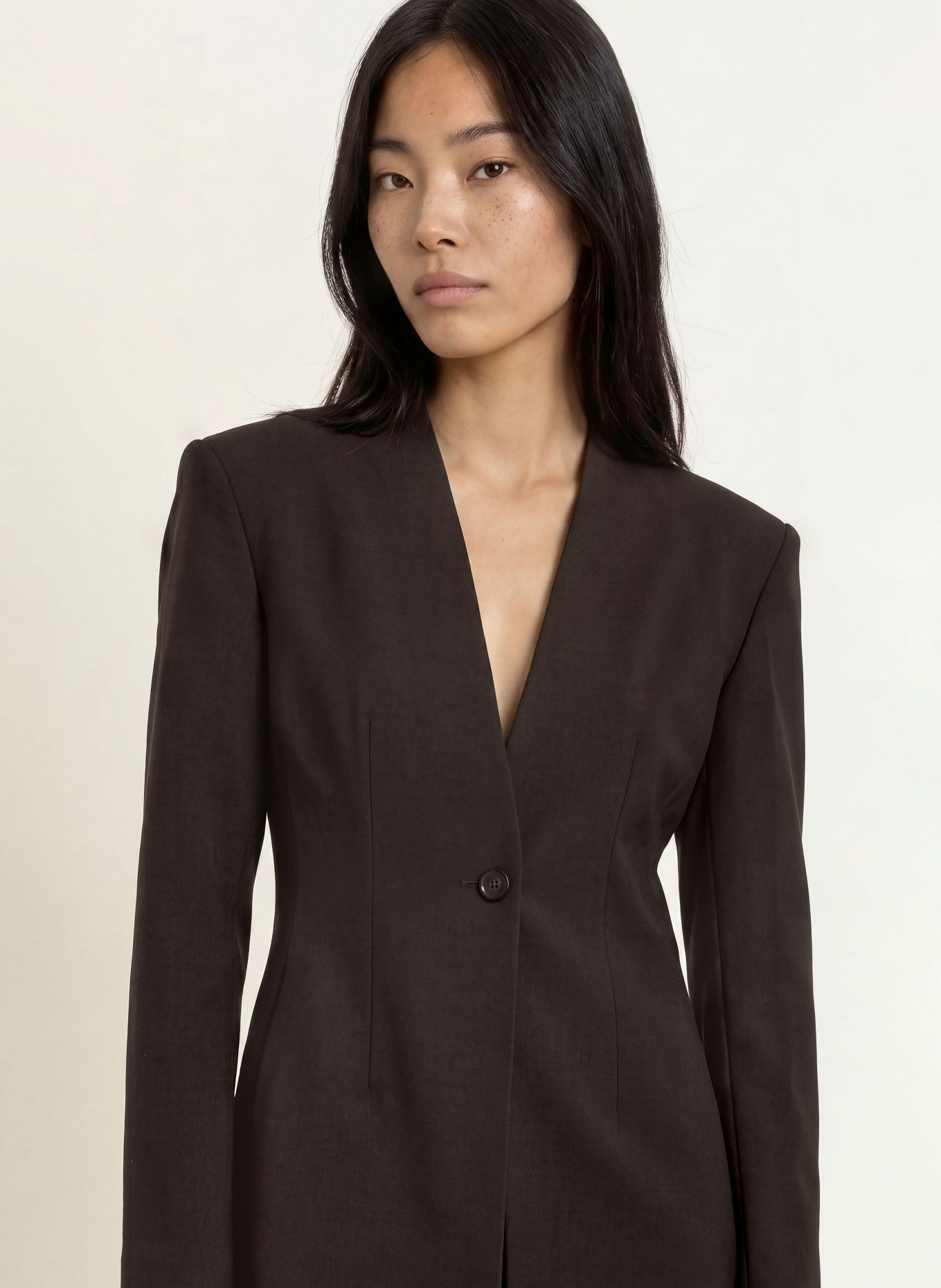 GUESS Long blazer: DARK BROWN