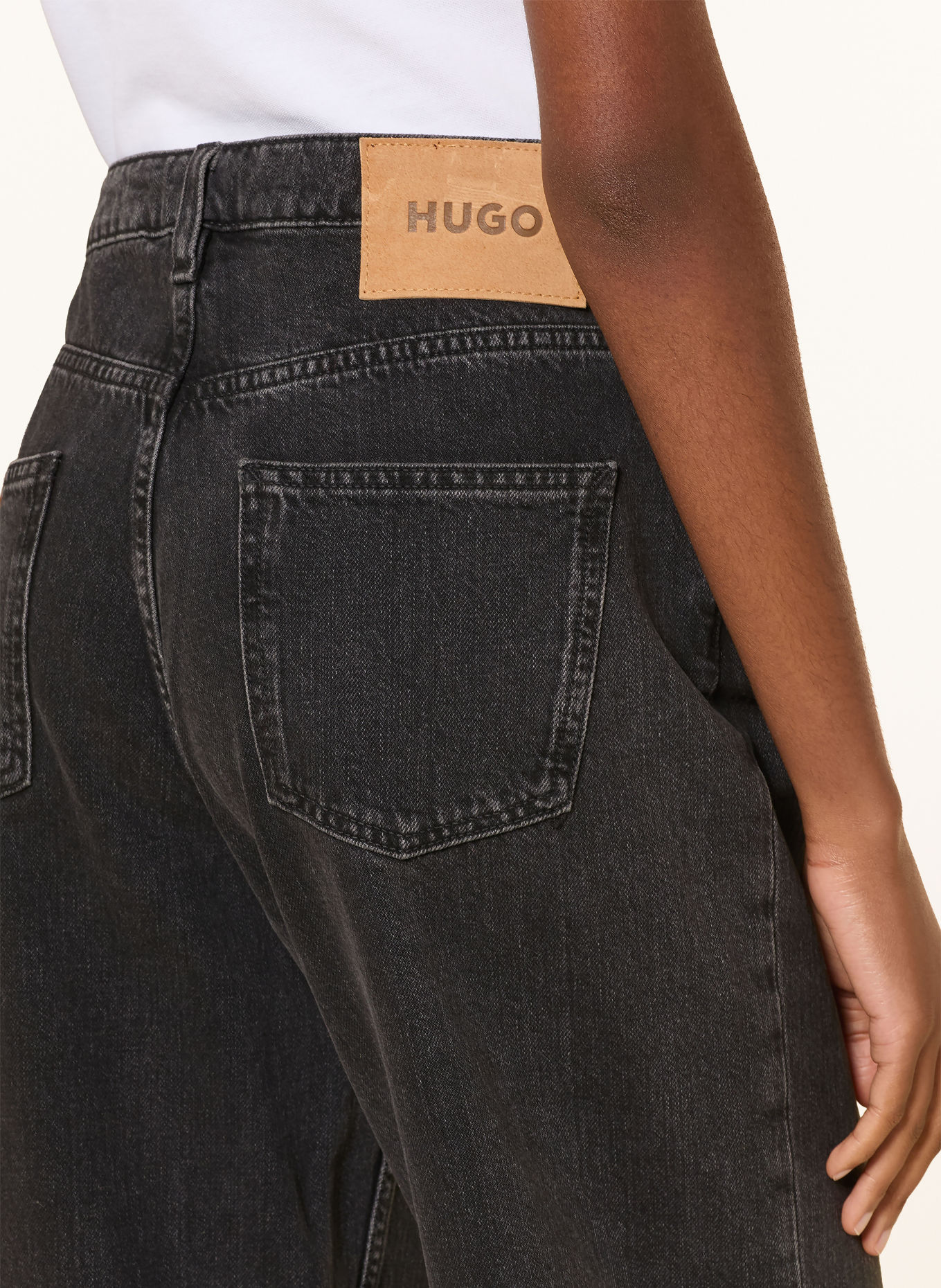 HUGO Jeansy straight LENI: 004 BLACK