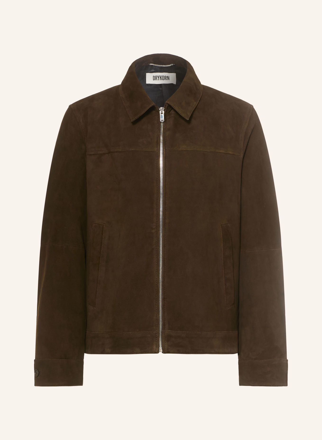 DRYKORN RIKKA Leather Jacket: DARK BROWN