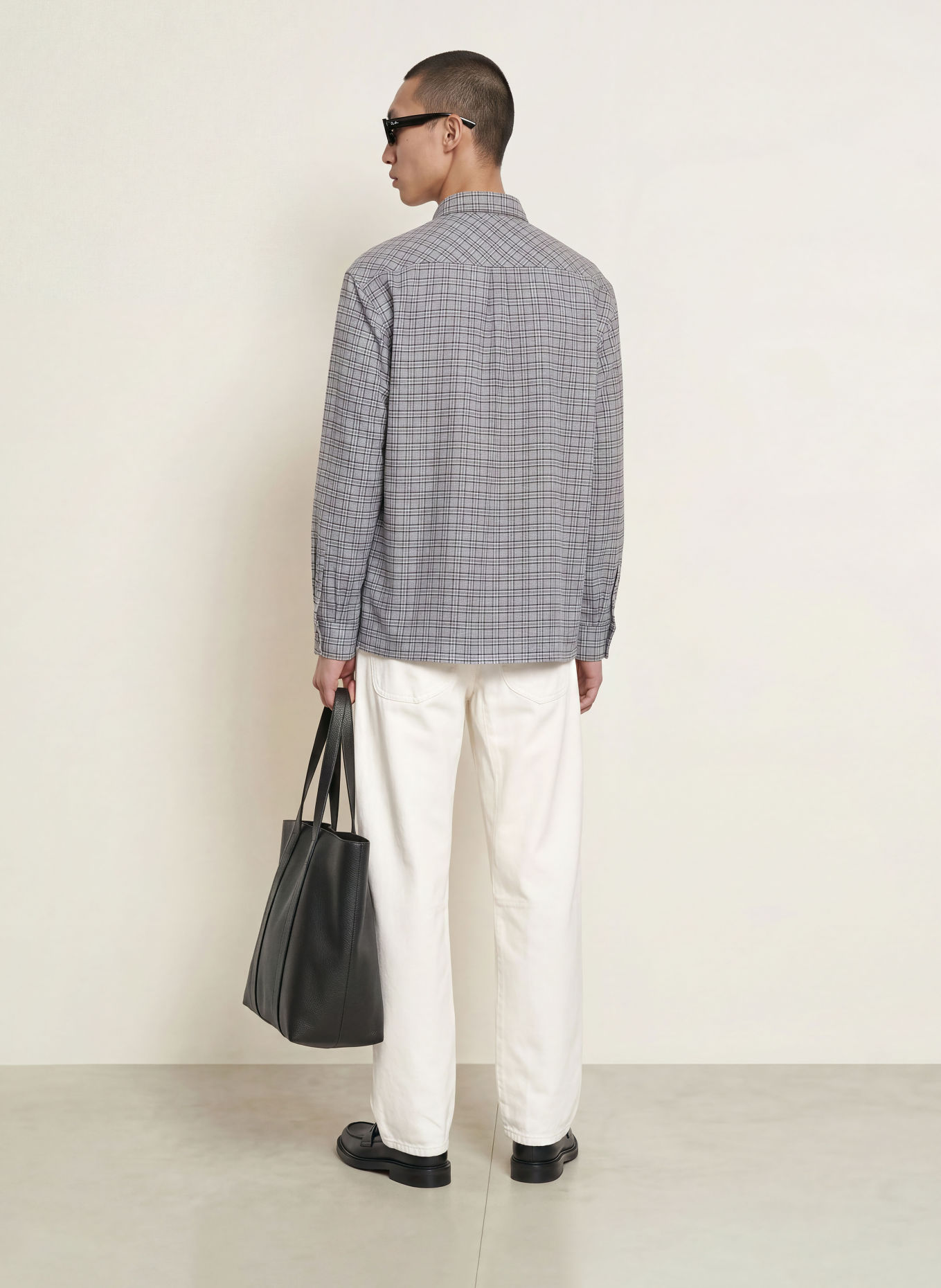 DRYKORN Flanellen hemd BAUNT Comfort Fit: BLAUWGRIJS / WIT / ZWART