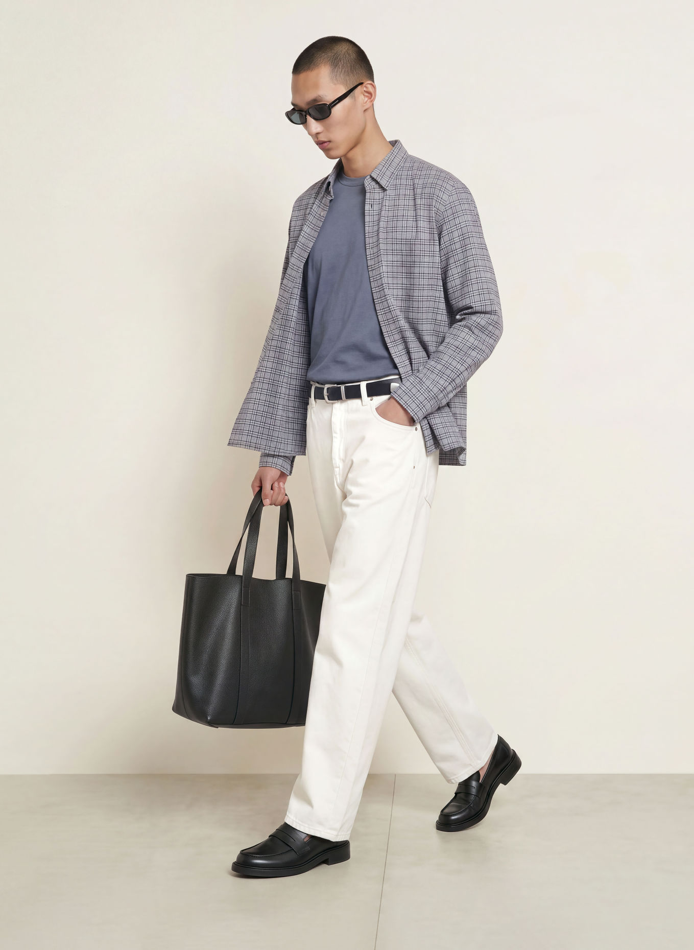 DRYKORN Flanellen hemd BAUNT Comfort Fit: BLAUWGRIJS / WIT / ZWART
